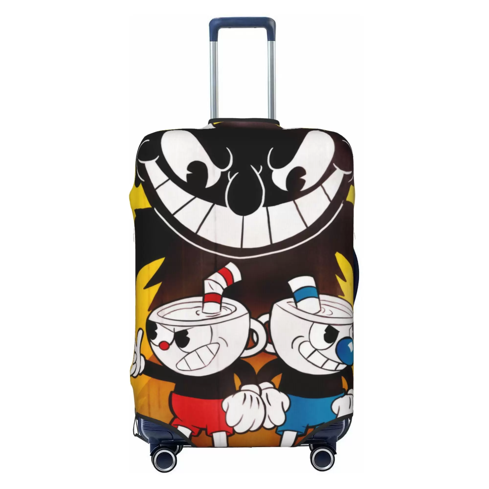 Cuphead Luggage Cover Elastic Washable Stretch Suitcase Protector Anti-Scratch Travel Suitcase Cover for Kid and Adult. S (18-21 inch suitcase)