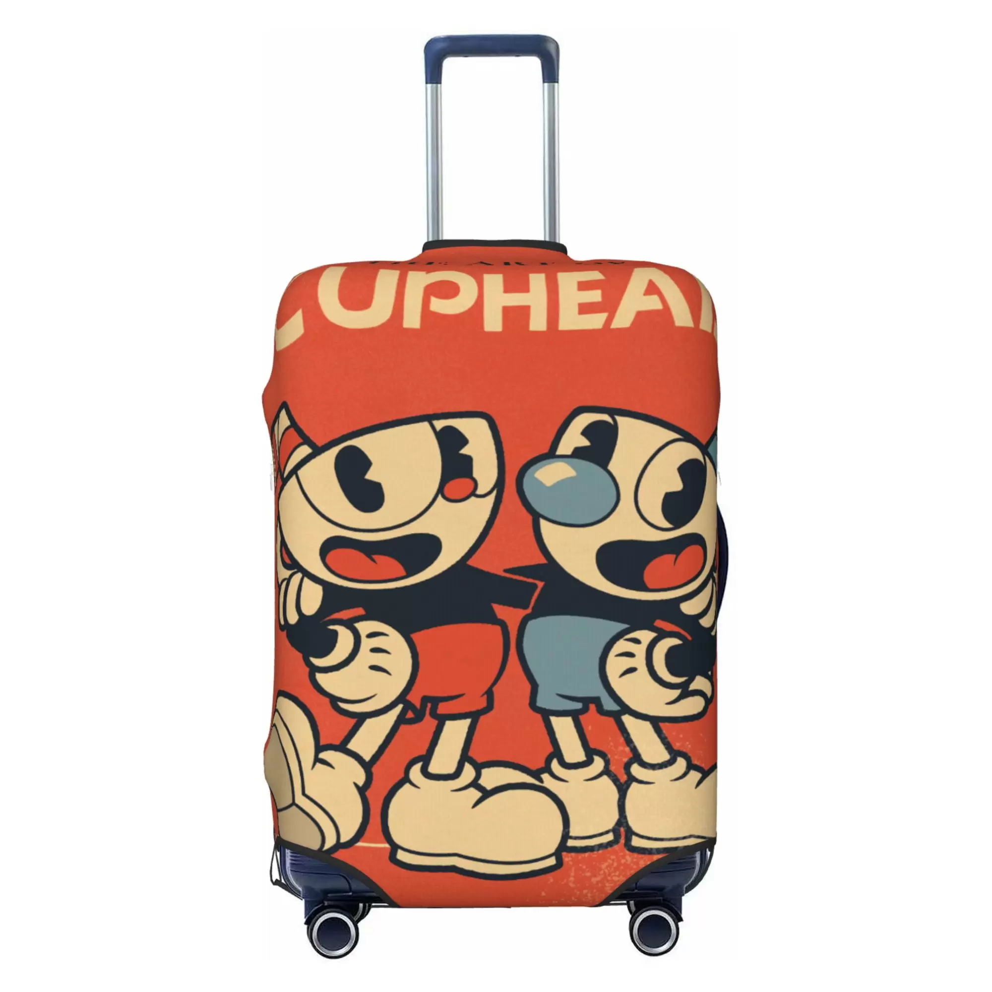 Cuphead Luggage Cover Elastic Washable Stretch Suitcase Protector Anti-Scratch Travel Suitcase Cover for Kid and Adult. S (18-21 inch suitcase)