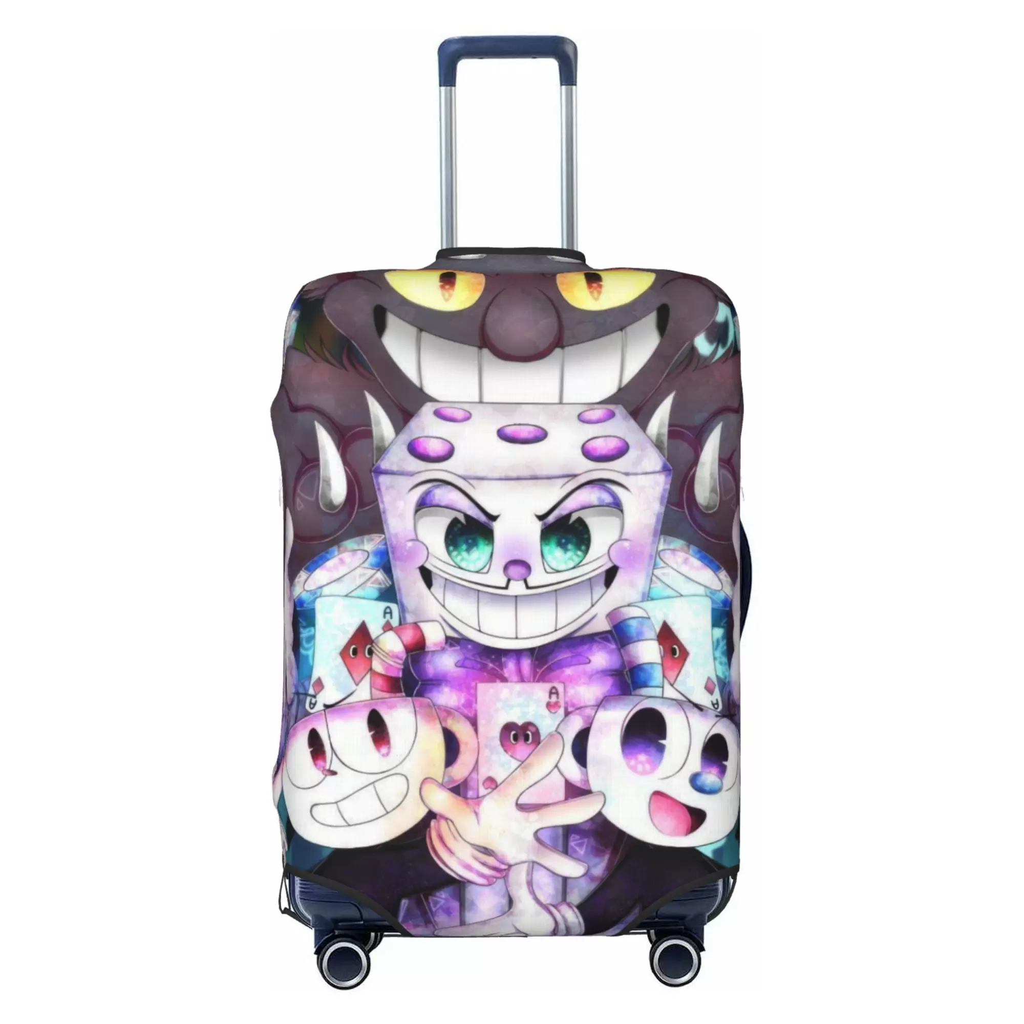 Cuphead Luggage Cover Elastic Washable Stretch Suitcase Protector Anti-Scratch Travel Suitcase Cover for Kid and Adult. S (18-21 inch suitcase)