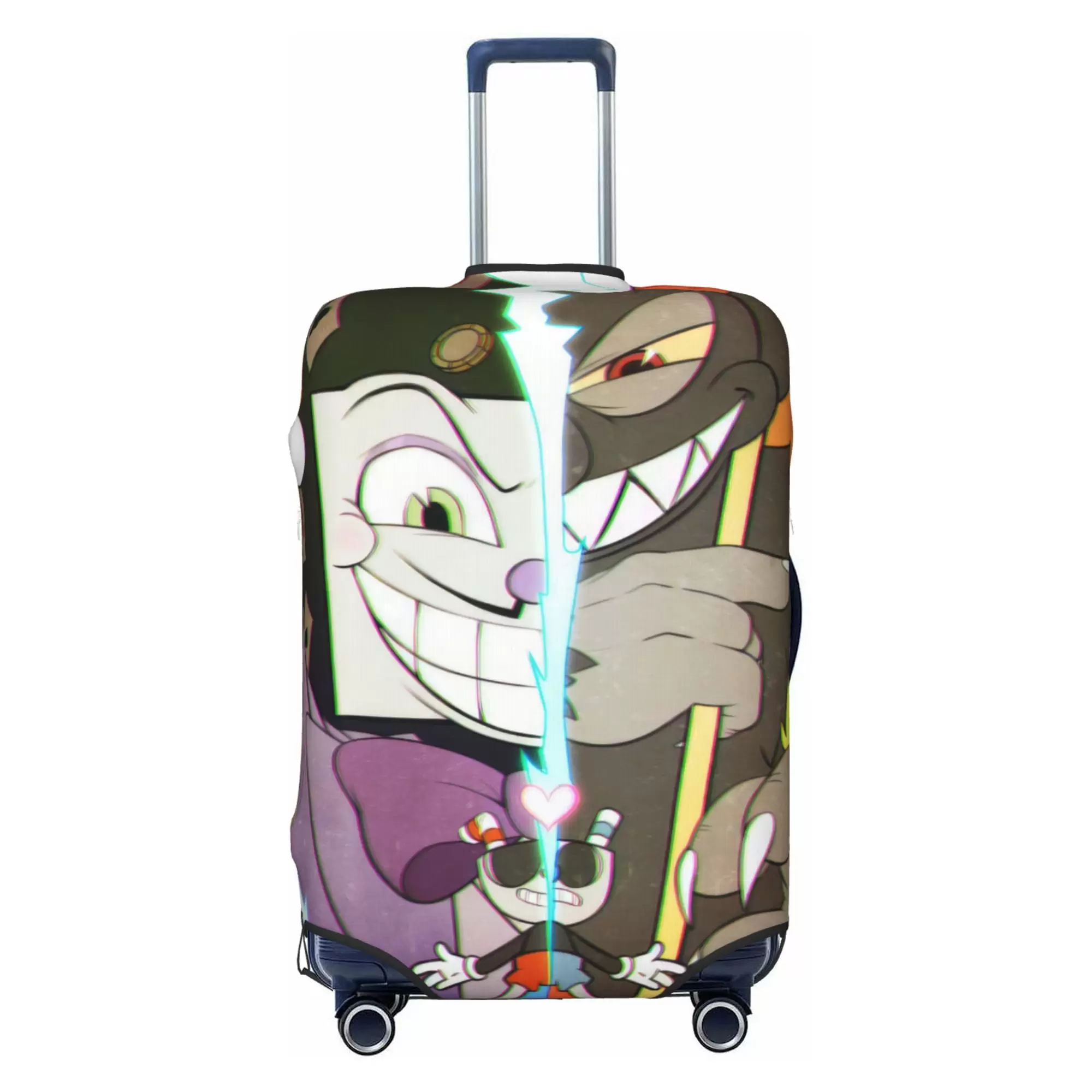 Cuphead Luggage Cover Elastic Washable Stretch Suitcase Protector Anti-Scratch Travel Suitcase Cover for Kid and Adult. S (18-21 inch suitcase)