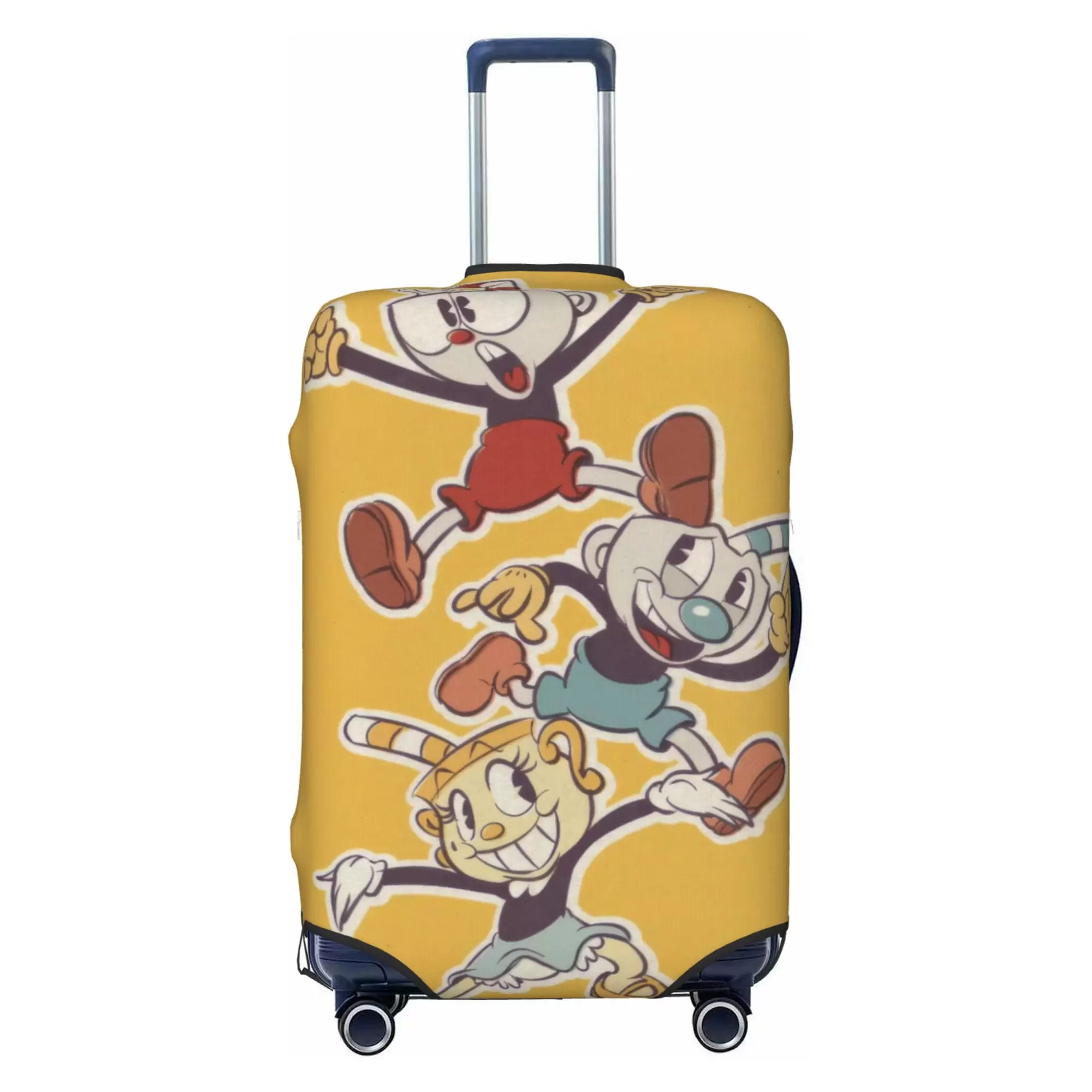 Cuphead Luggage Cover Elastic Washable Stretch Suitcase Protector Anti-Scratch Travel Suitcase Cover for Kid and Adult. S (18-21 inch suitcase)