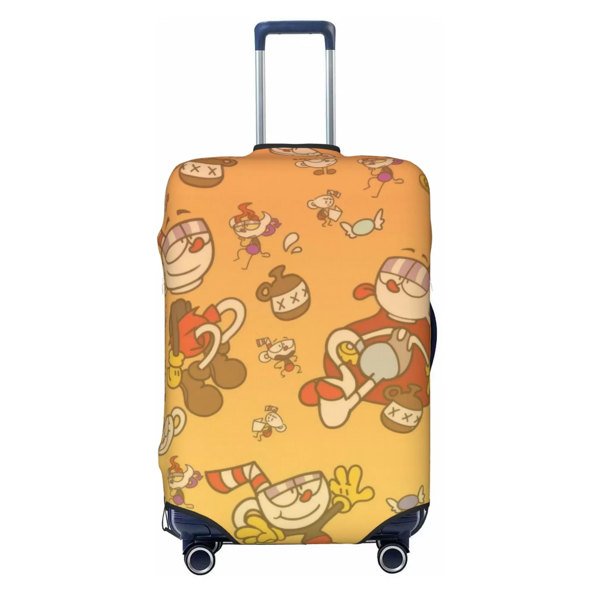 Cuphead Luggage Cover Elastic Washable Stretch Suitcase Protector Anti-Scratch Travel Suitcase Cover for Kid and Adult. S (18-21 inch suitcase)