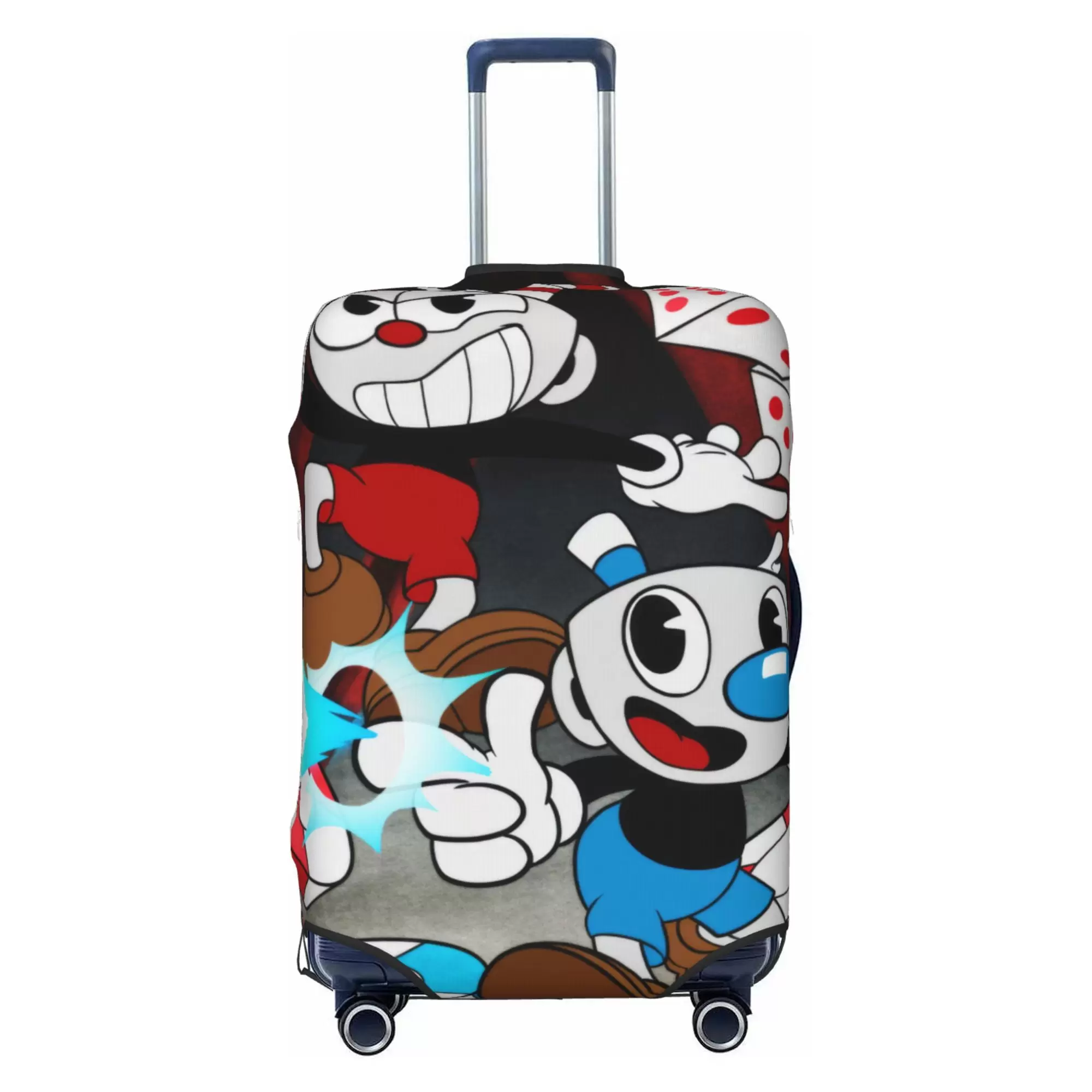 Cuphead Luggage Cover Elastic Washable Stretch Suitcase Protector Anti-Scratch Travel Suitcase Cover for Kid and Adult. S (18-21 inch suitcase)