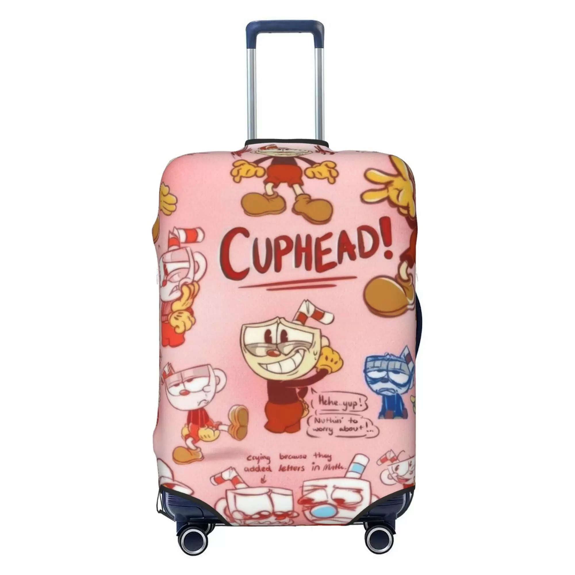 Cuphead Luggage Cover Elastic Washable Stretch Suitcase Protector Anti-Scratch Travel Suitcase Cover for Kid and Adult. S (18-21 inch suitcase)