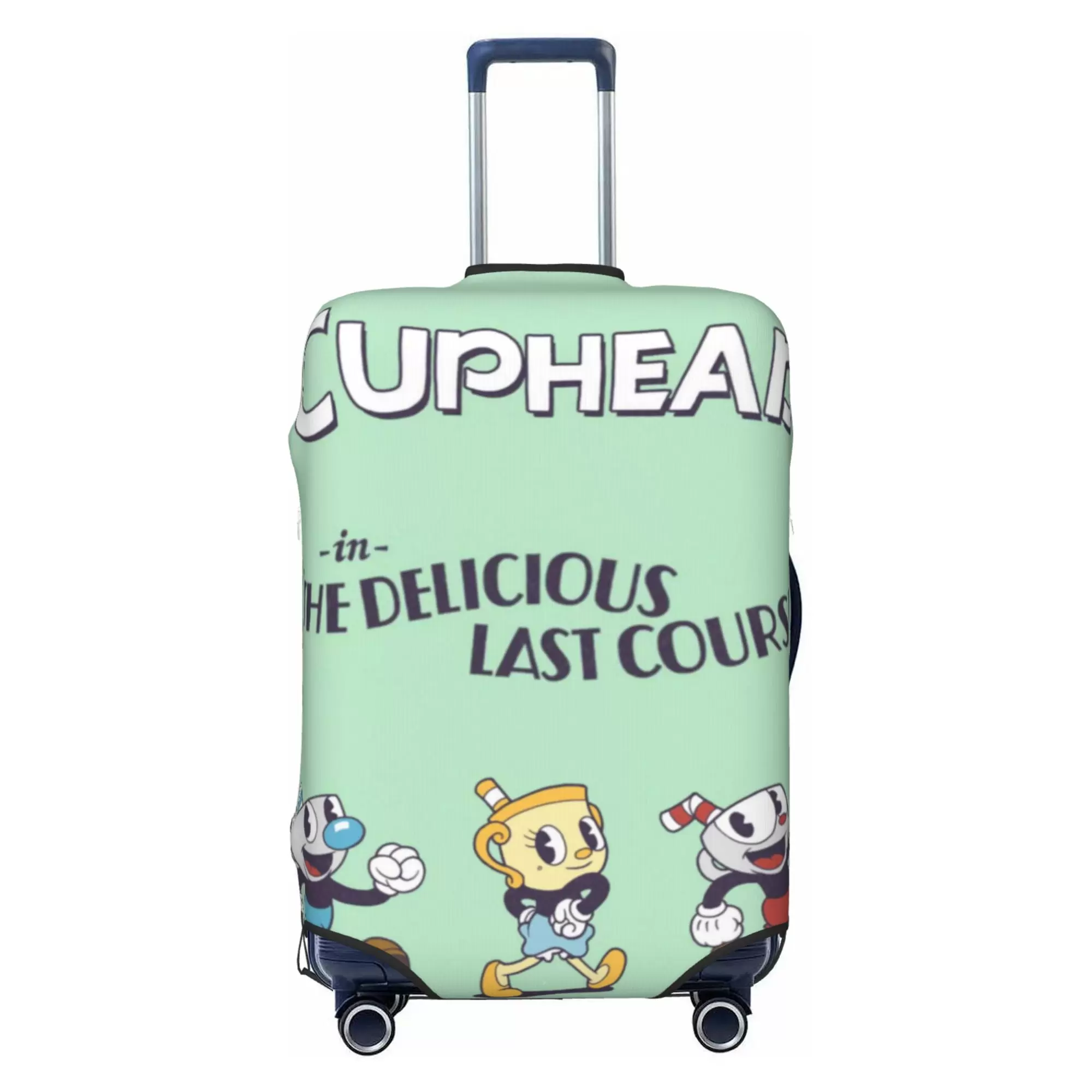 Cuphead Luggage Cover Elastic Washable Stretch Suitcase Protector Anti-Scratch Travel Suitcase Cover for Kid and Adult. S (18-21 inch suitcase)