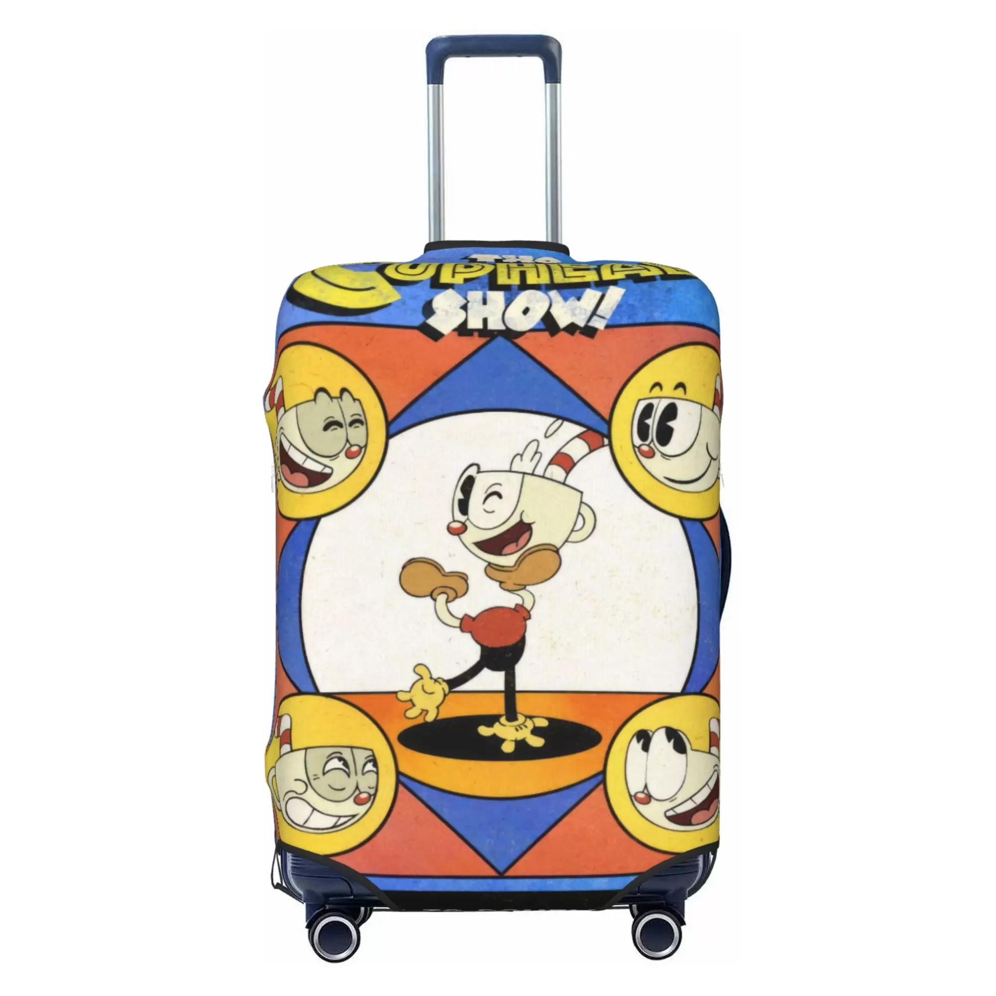 Cuphead Luggage Cover Elastic Washable Stretch Suitcase Protector Anti-Scratch Travel Suitcase Cover for Kid and Adult. S (18-21 inch suitcase)