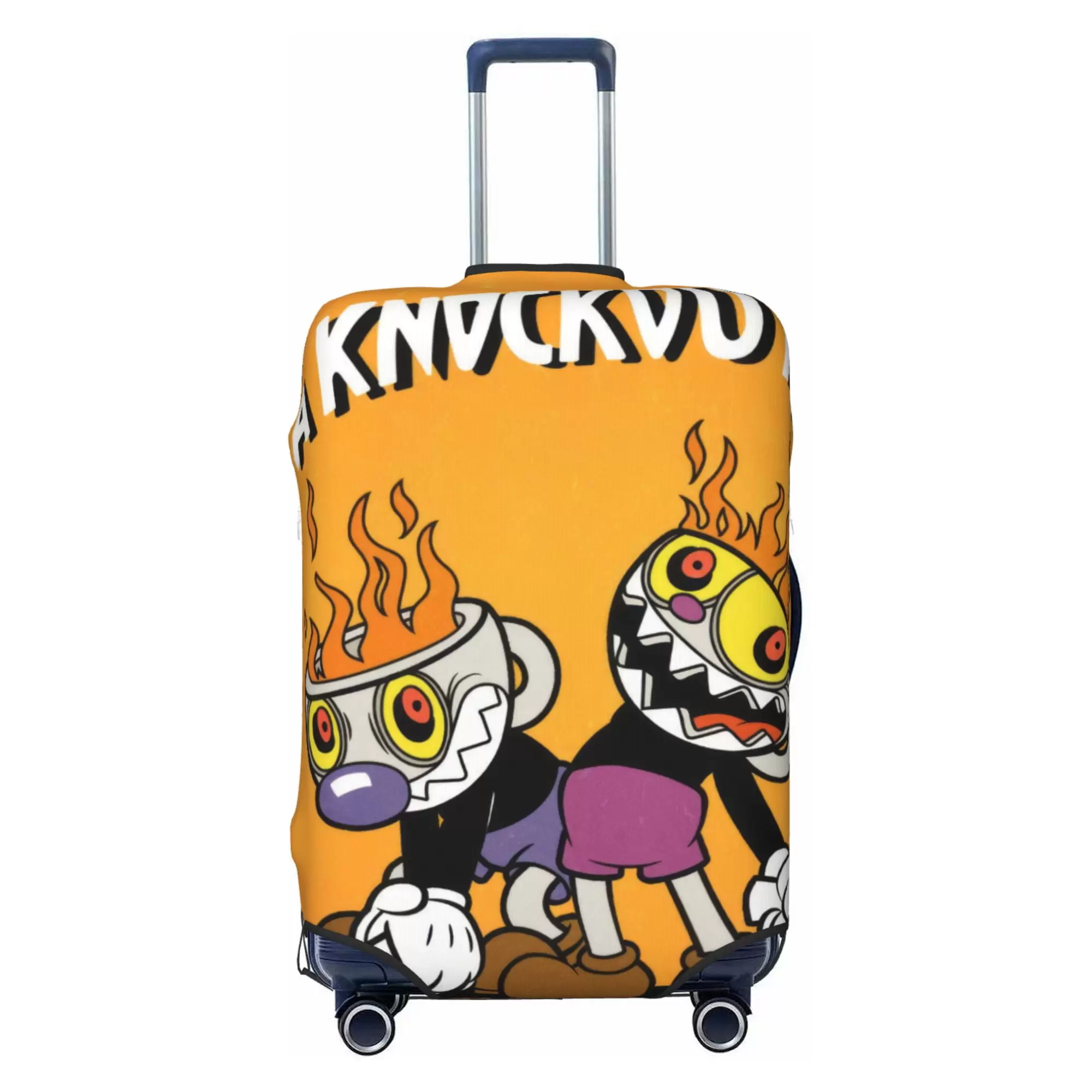 Cuphead Luggage Cover Elastic Washable Stretch Suitcase Protector Anti-Scratch Travel Suitcase Cover for Kid and Adult. S (18-21 inch suitcase)