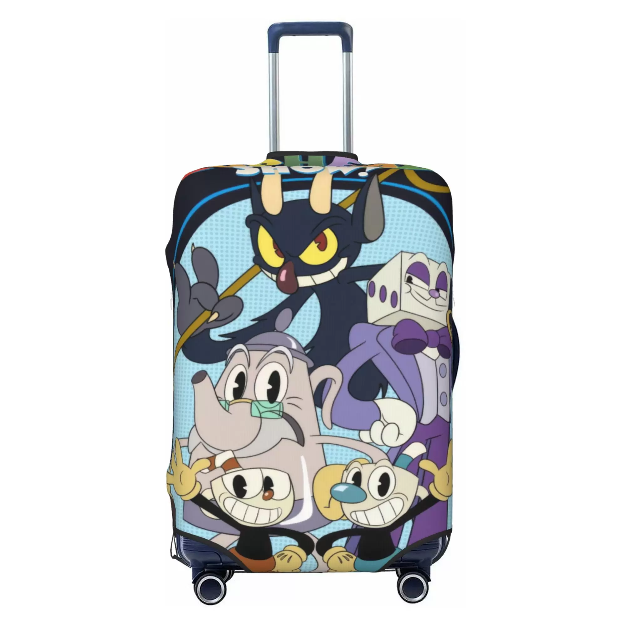 Cuphead Luggage Cover Elastic Washable Stretch Suitcase Protector Anti-Scratch Travel Suitcase Cover for Kid and Adult. S (18-21 inch suitcase)