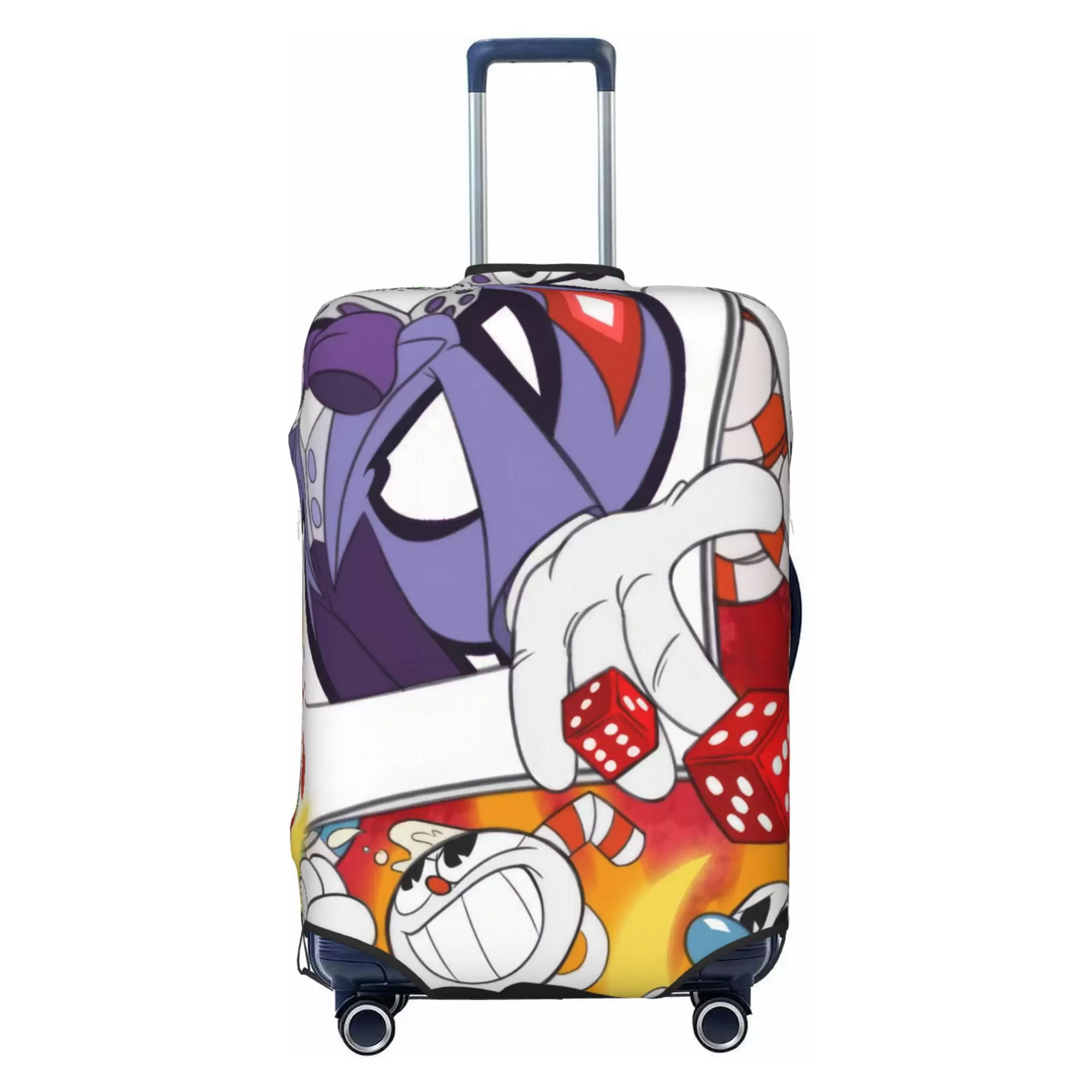 Cuphead Luggage Cover Elastic Washable Stretch Suitcase Protector Anti-Scratch Travel Suitcase Cover for Kid and Adult. S (18-21 inch suitcase)