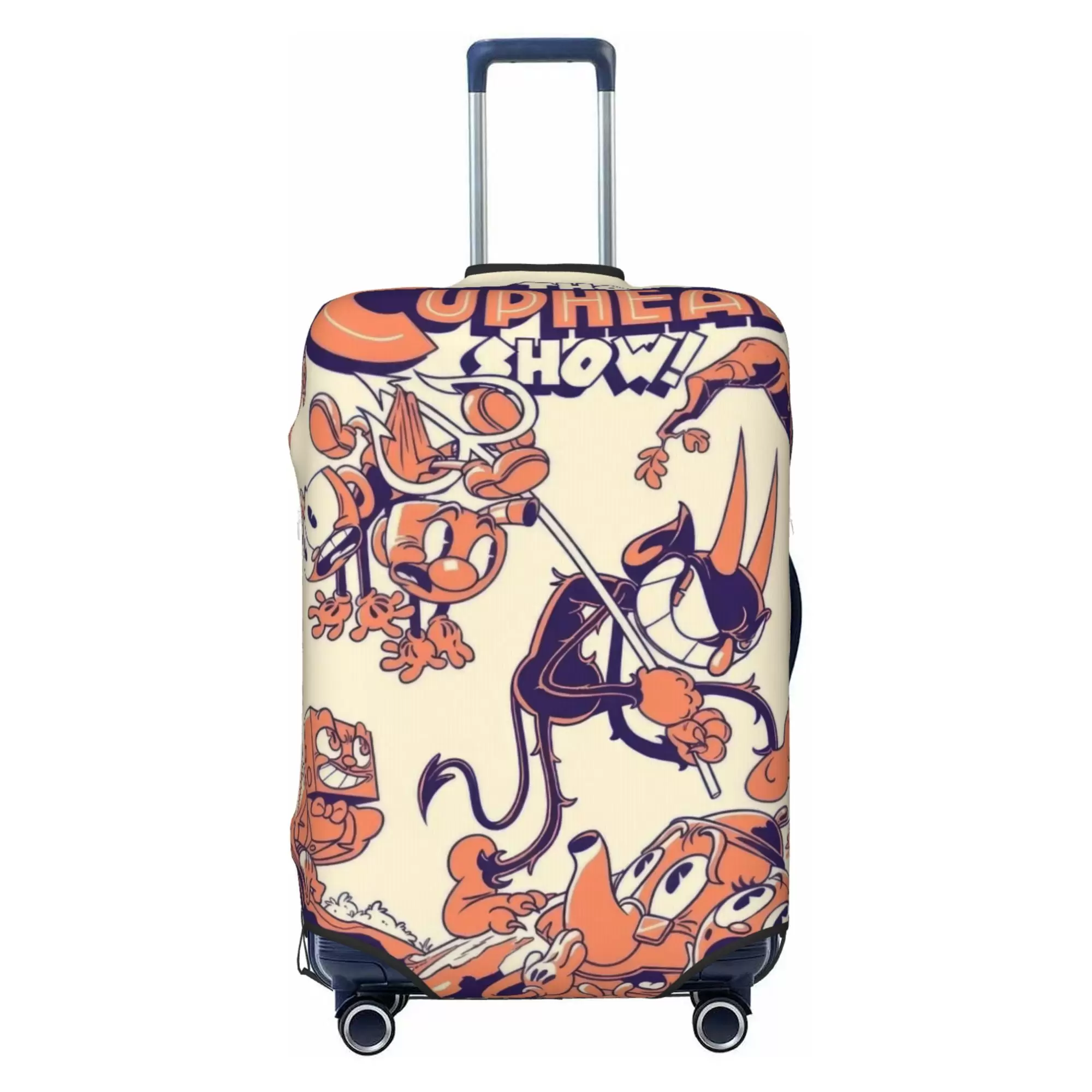 Cuphead Luggage Cover Elastic Washable Stretch Suitcase Protector Anti-Scratch Travel Suitcase Cover for Kid and Adult. S (18-21 inch suitcase)