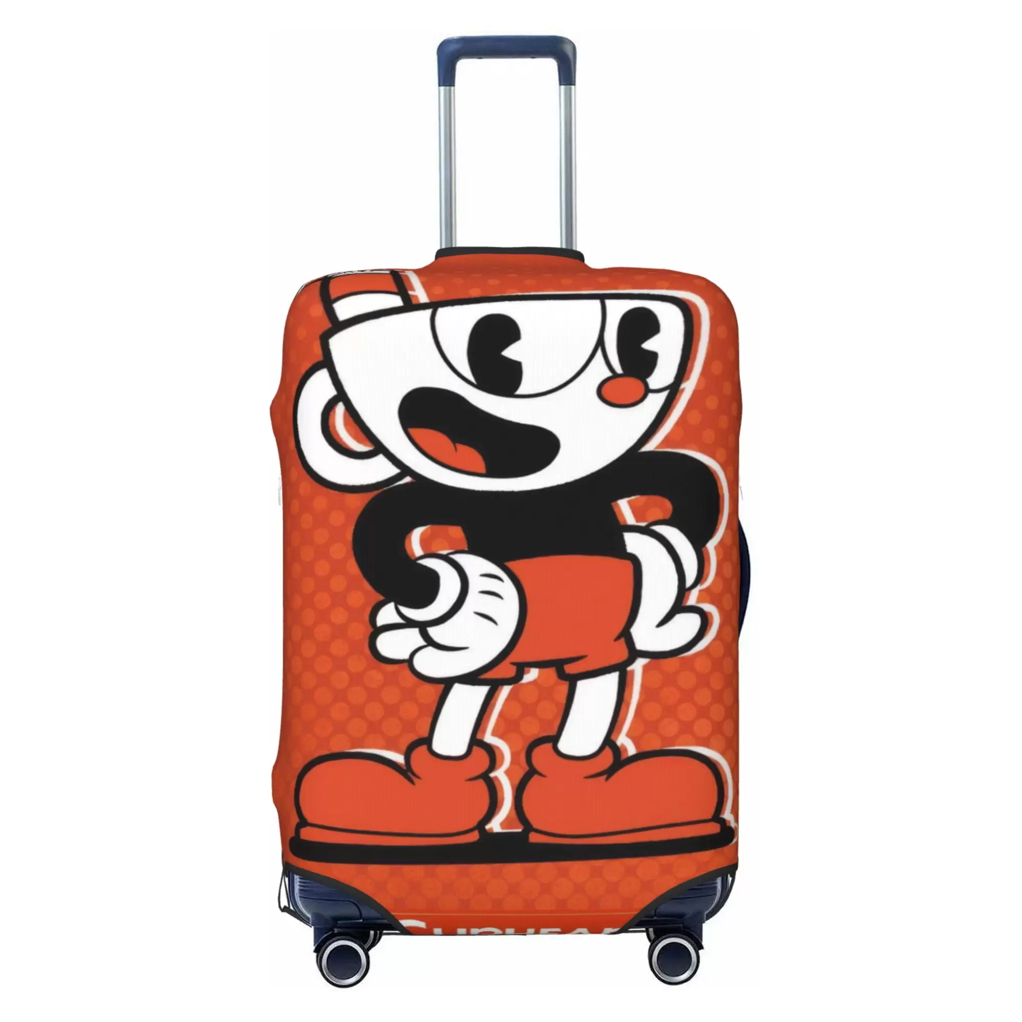 Cuphead Luggage Cover Elastic Washable Stretch Suitcase Protector Anti-Scratch Travel Suitcase Cover for Kid and Adult. S (18-21 inch suitcase)