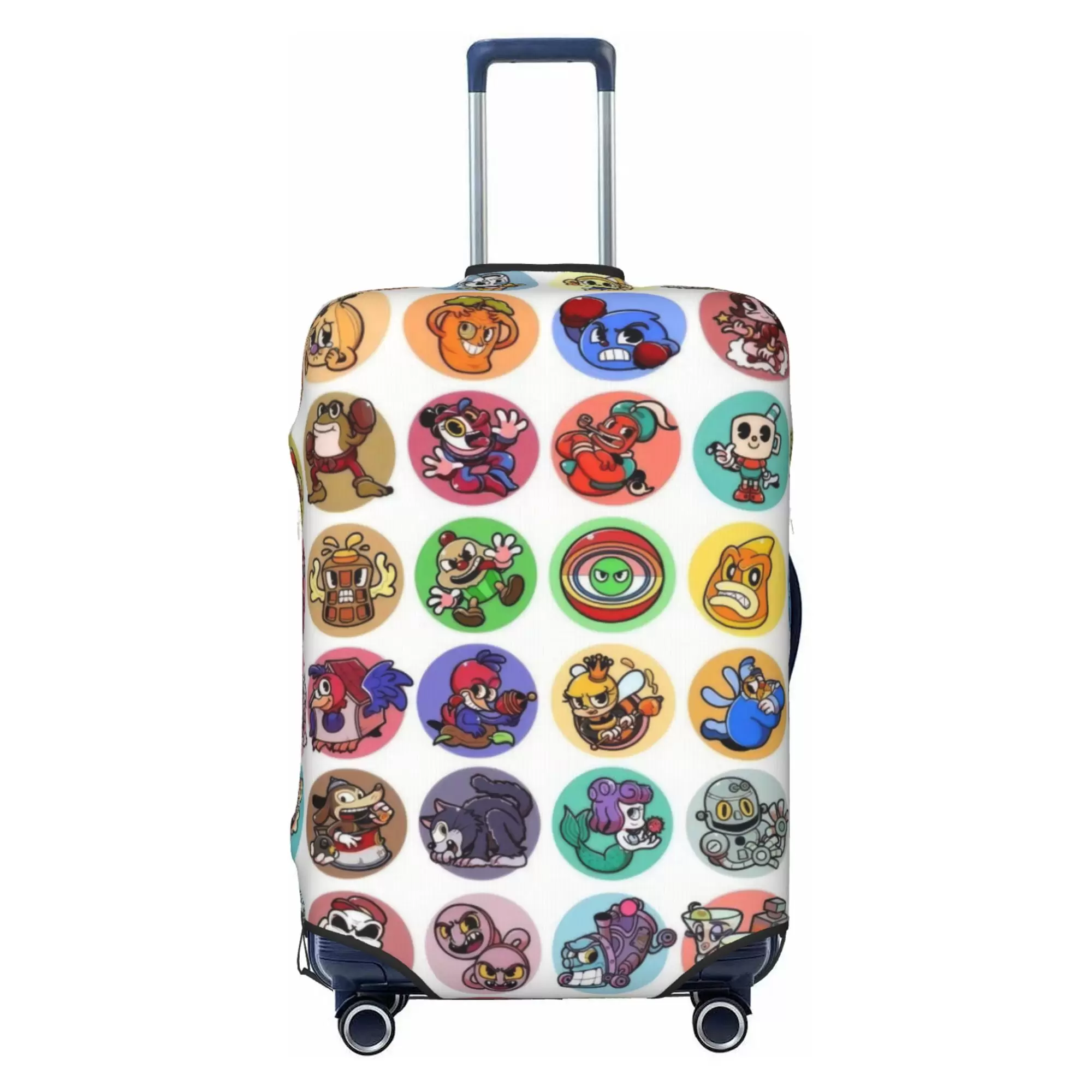 Cuphead Luggage Cover Elastic Washable Stretch Suitcase Protector Anti-Scratch Travel Suitcase Cover for Kid and Adult. S (18-21 inch suitcase)