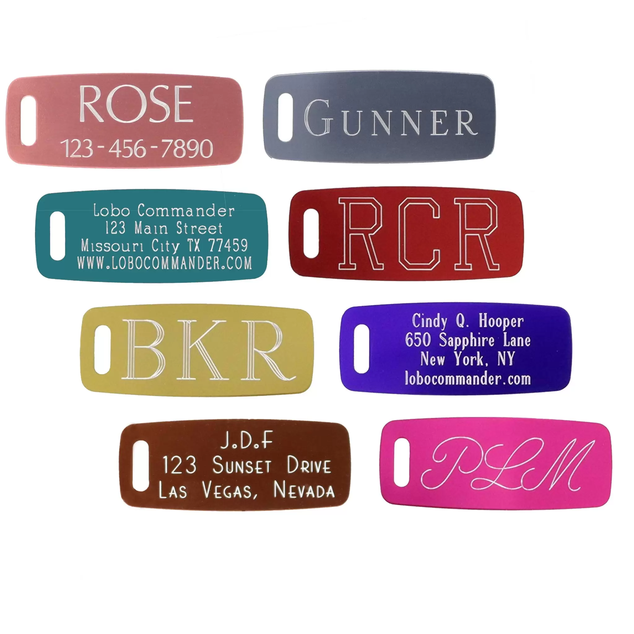 Custom Aluminum Luggage Tags - Personalized & Engraved to Your Specifications - See About This Item Below For Engraving Instructions (Per Tag)