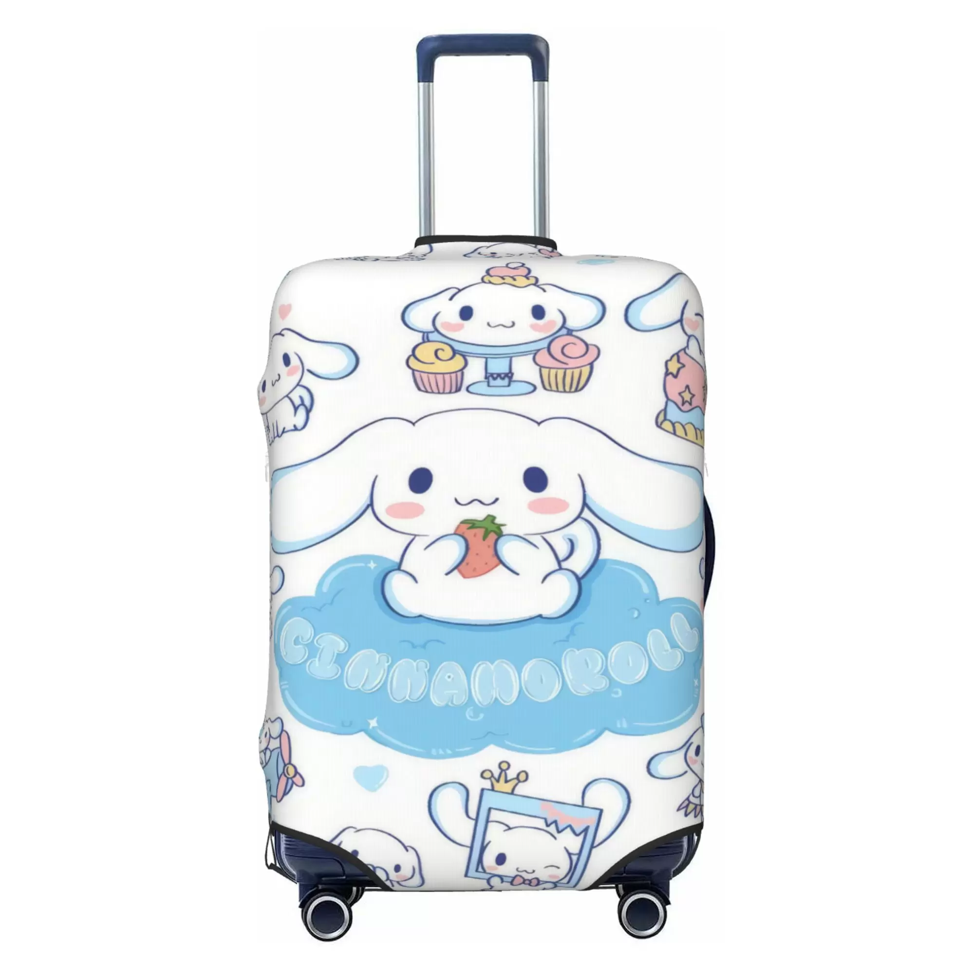 Cute Cinnamoroll Luggage Cover Elastic Washable Stretch Suitcase Protector Anti-Scratch Travel Suitcase Cover for Kid and Adult. S (18-21 inch suitcase)