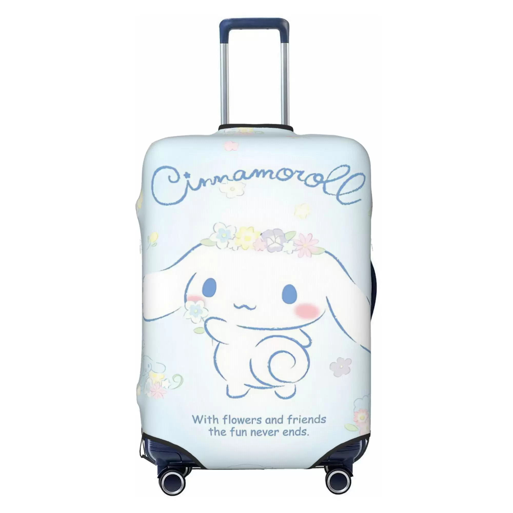 Cute Cinnamoroll Luggage Cover Elastic Washable Stretch Suitcase Protector Anti-Scratch Travel Suitcase Cover for Kid and Adult. S (18-21 inch suitcase)