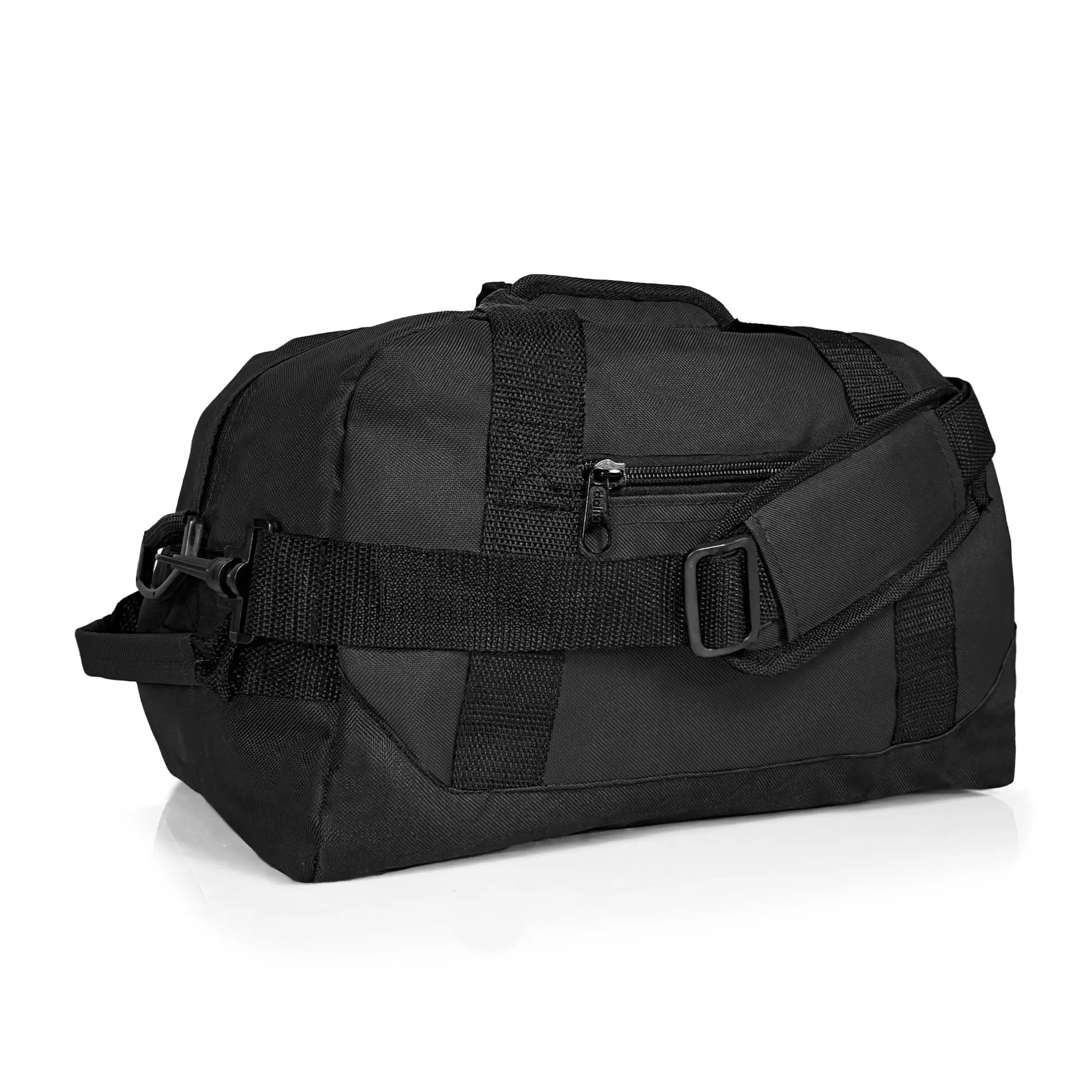 DALIX 14 Small Duffel Bag Gym Duffle Two Tone in Black with Shoulder Strap