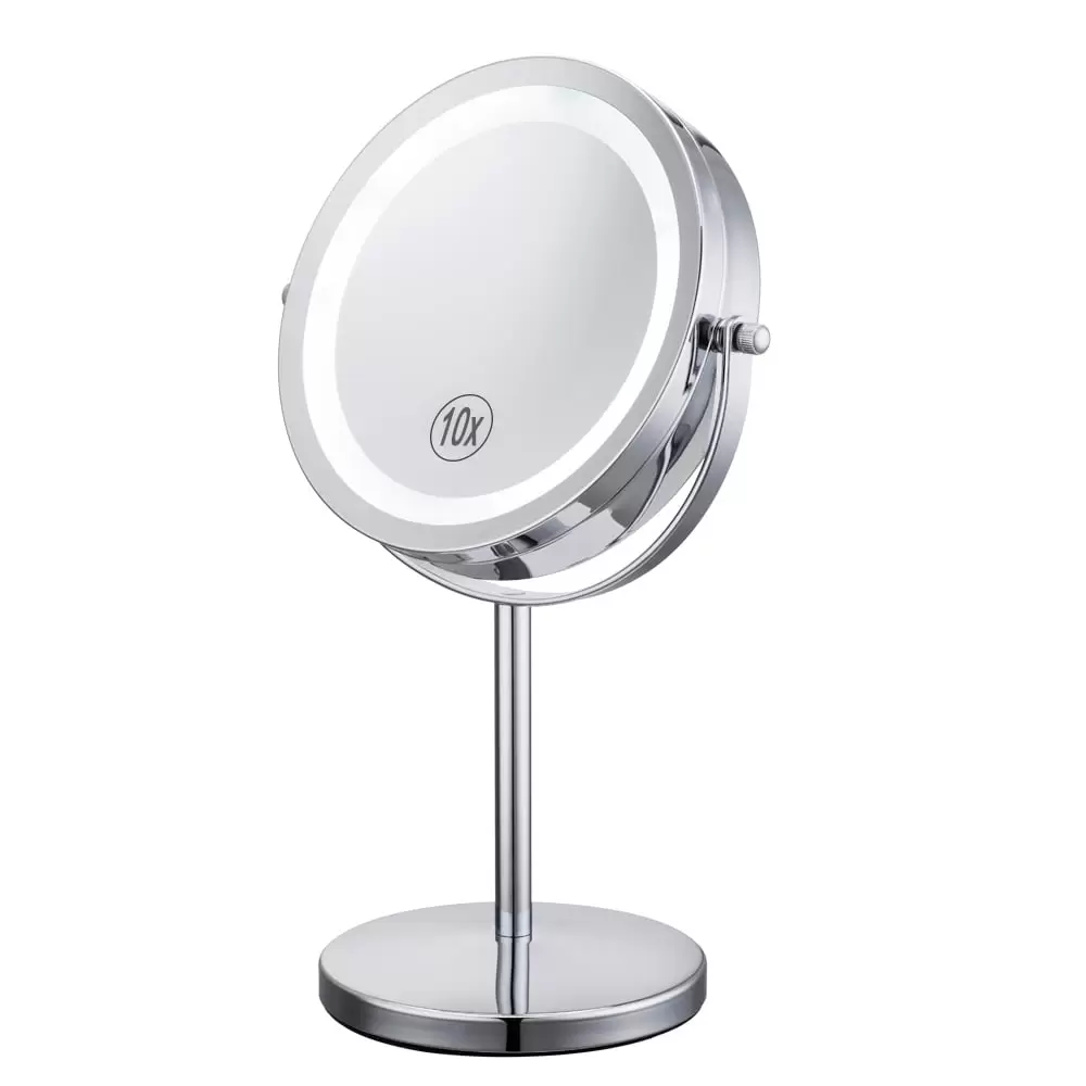 DECLUTTR Lighted Makeup Mirror. 1x/10x Magnifying Vanity Mirror with Lights. Chrome