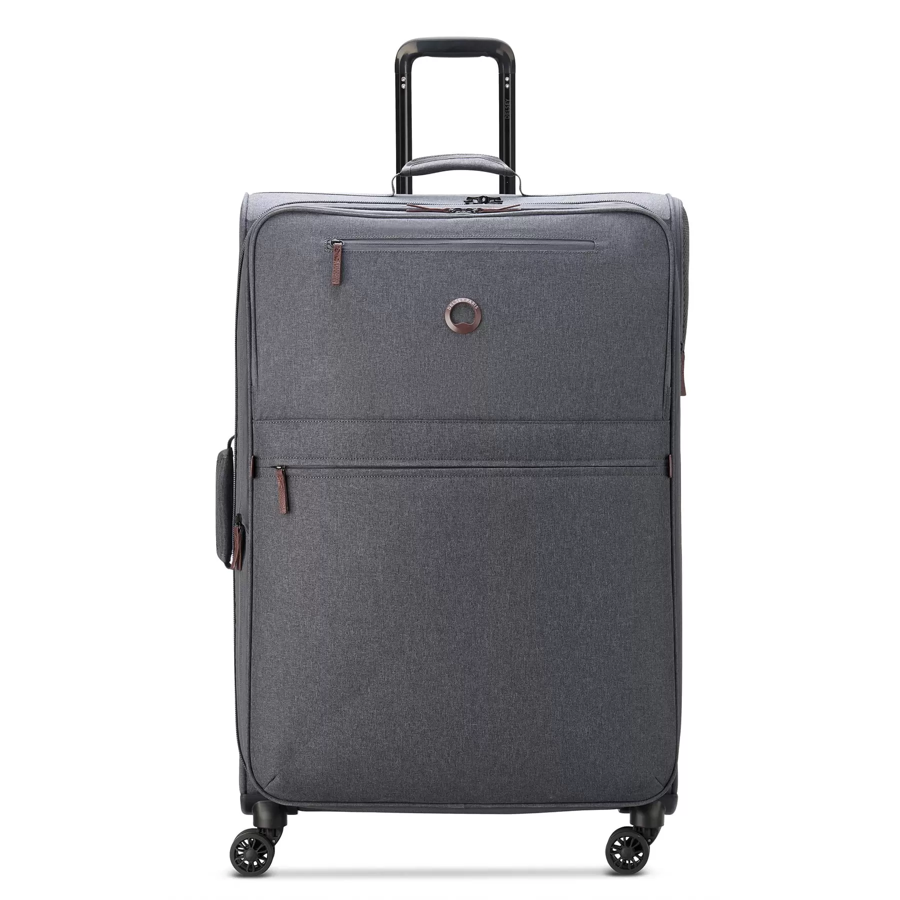 DELSEY PARIS Heathered 28 Softside Large Checked Spinner Luggage. Anthracite