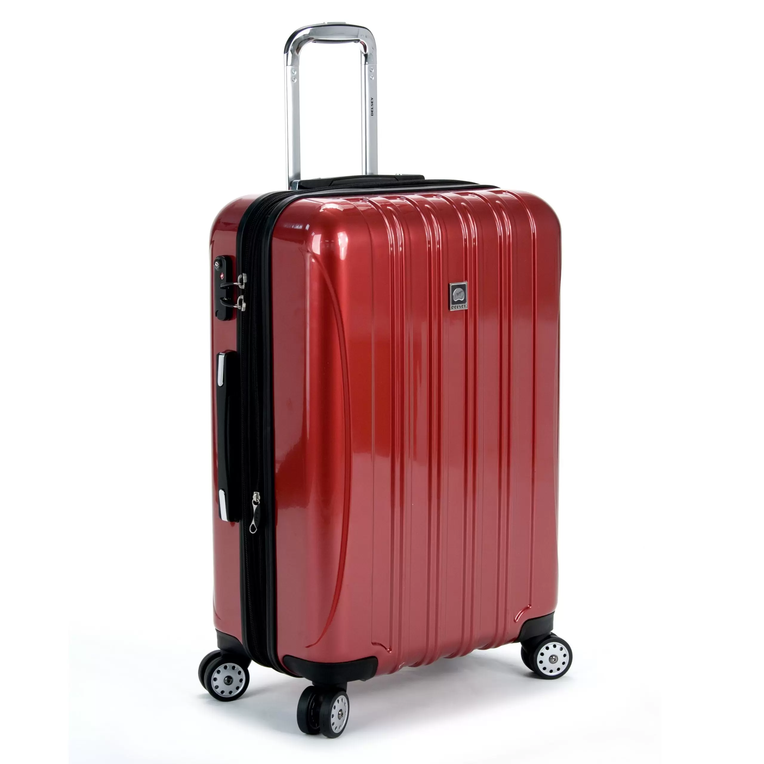 DELSEY PARIS Heilum Aero 25 Hardside Expandable Spinner Checked Luggage. Red