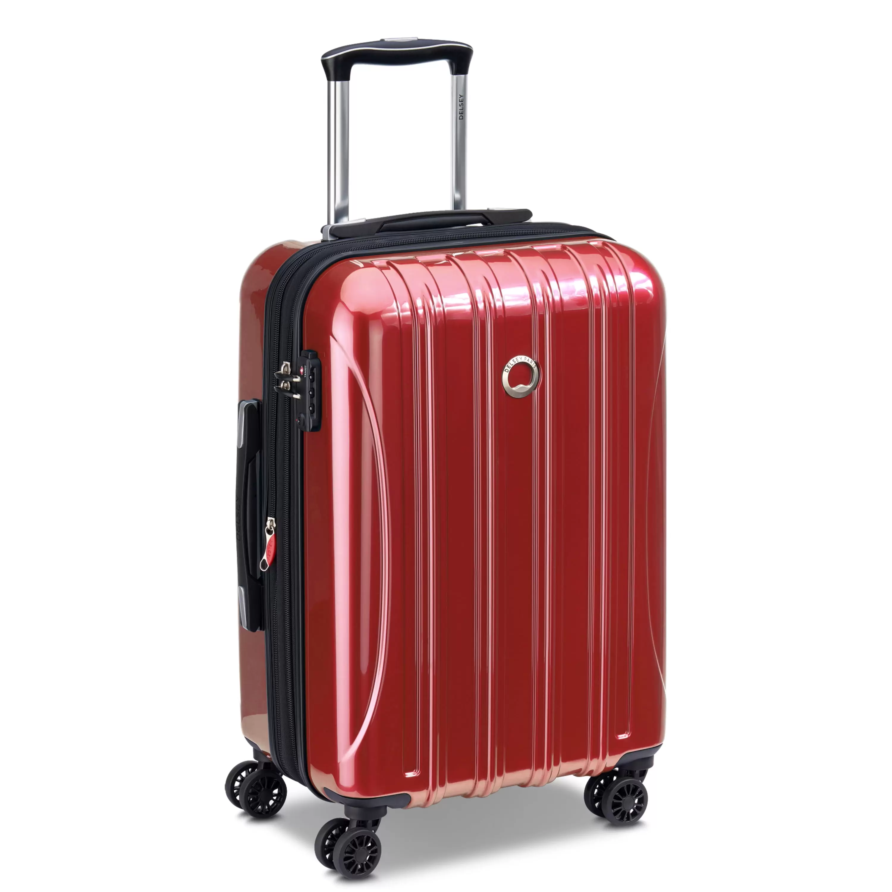 DELSEY PARIS Helium Aero 21 Hardside Expandable Spinner Carry-On Luggage. Red