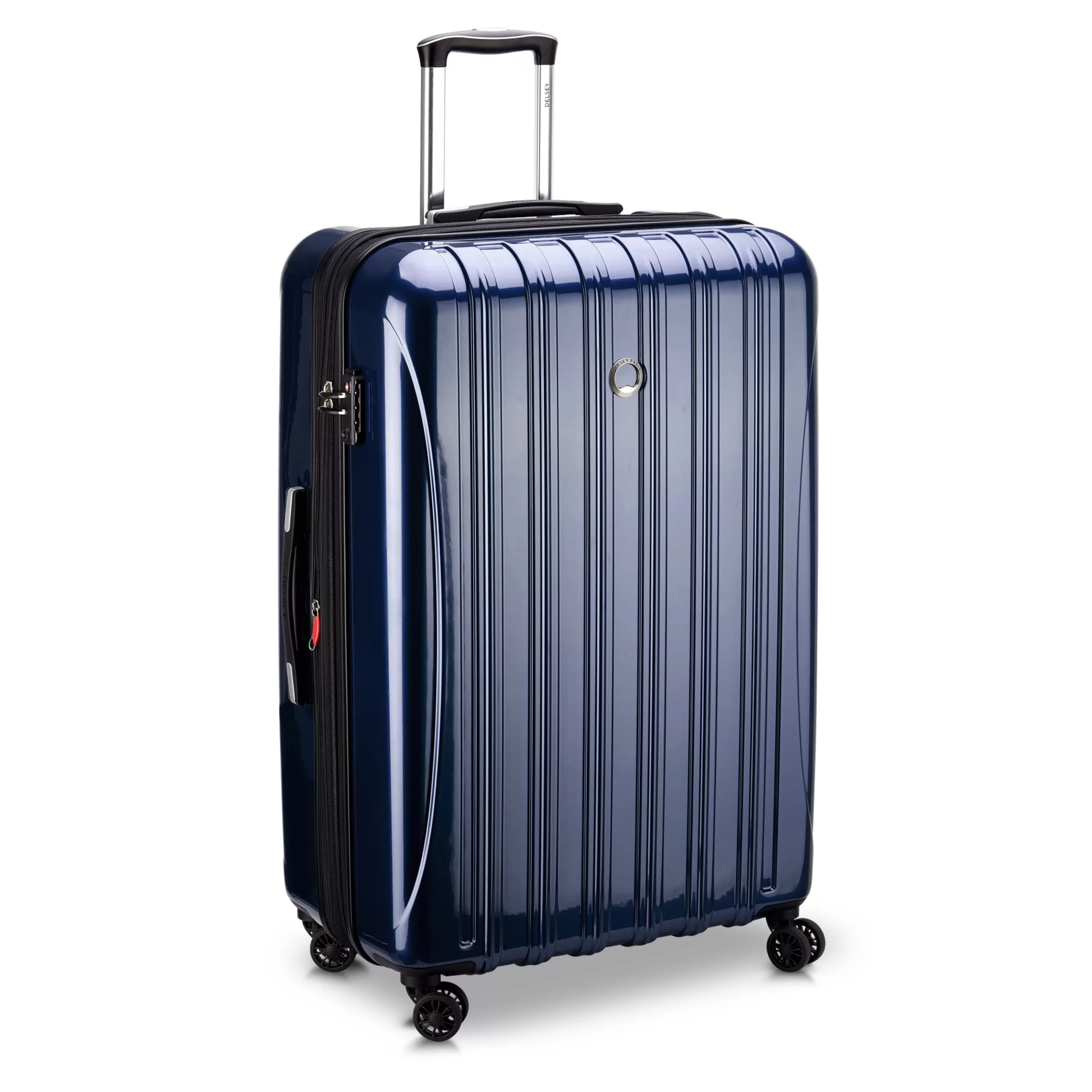 DELSEY PARIS Helium Aero 29 Hardside Expandable Spinner Checked Luggage. Metallic Blue