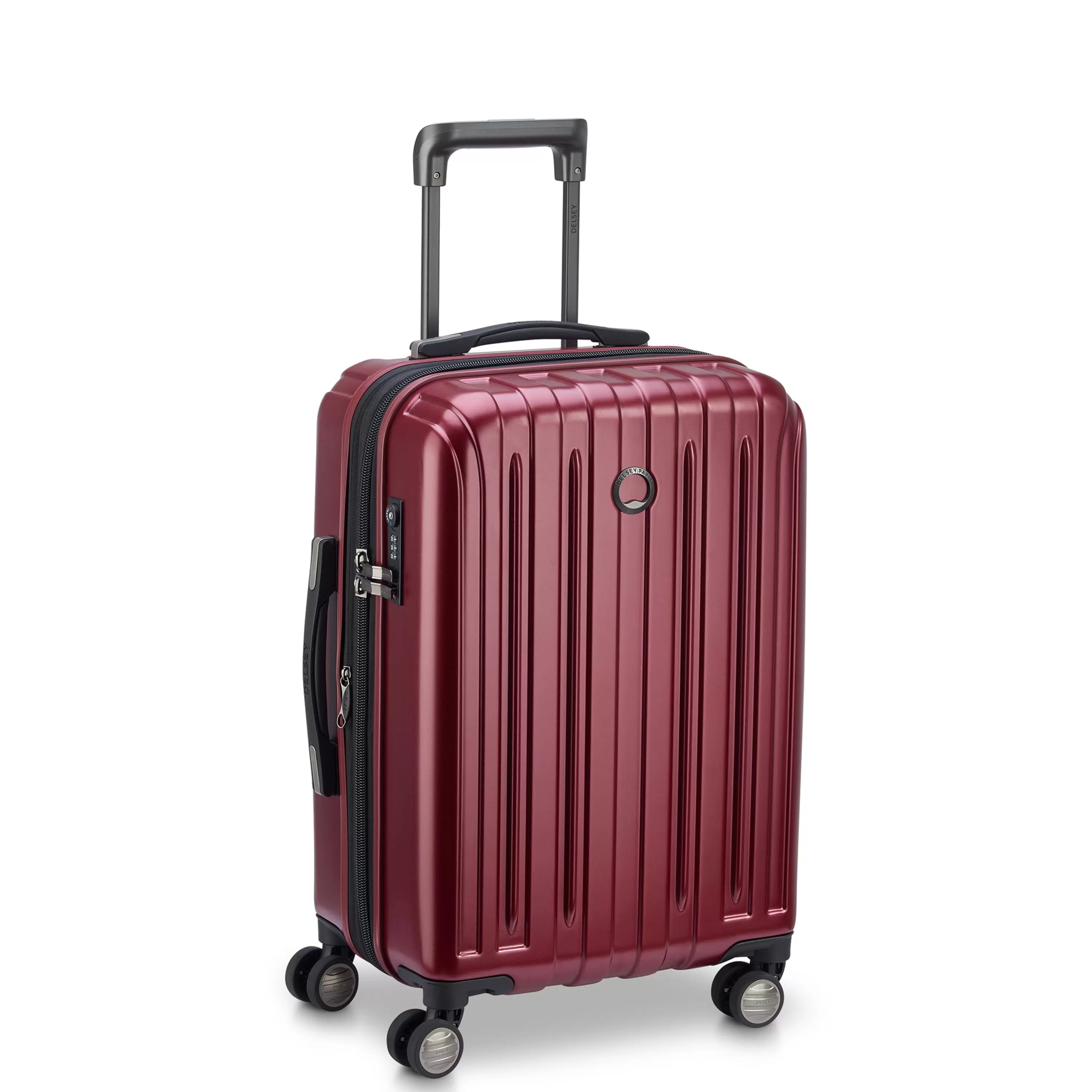 DELSEY PARIS Titanium 21 Hardside Carry-On Spinner Luggage. Red