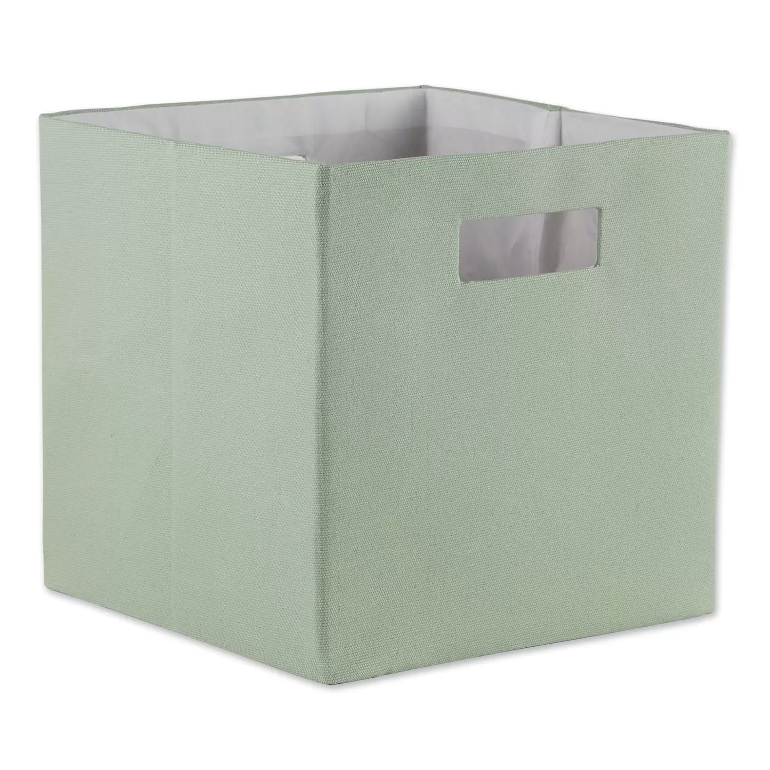 DII Collapsible Polyester Storage Cube. Solid. Large Square. 13x13x13. Mint