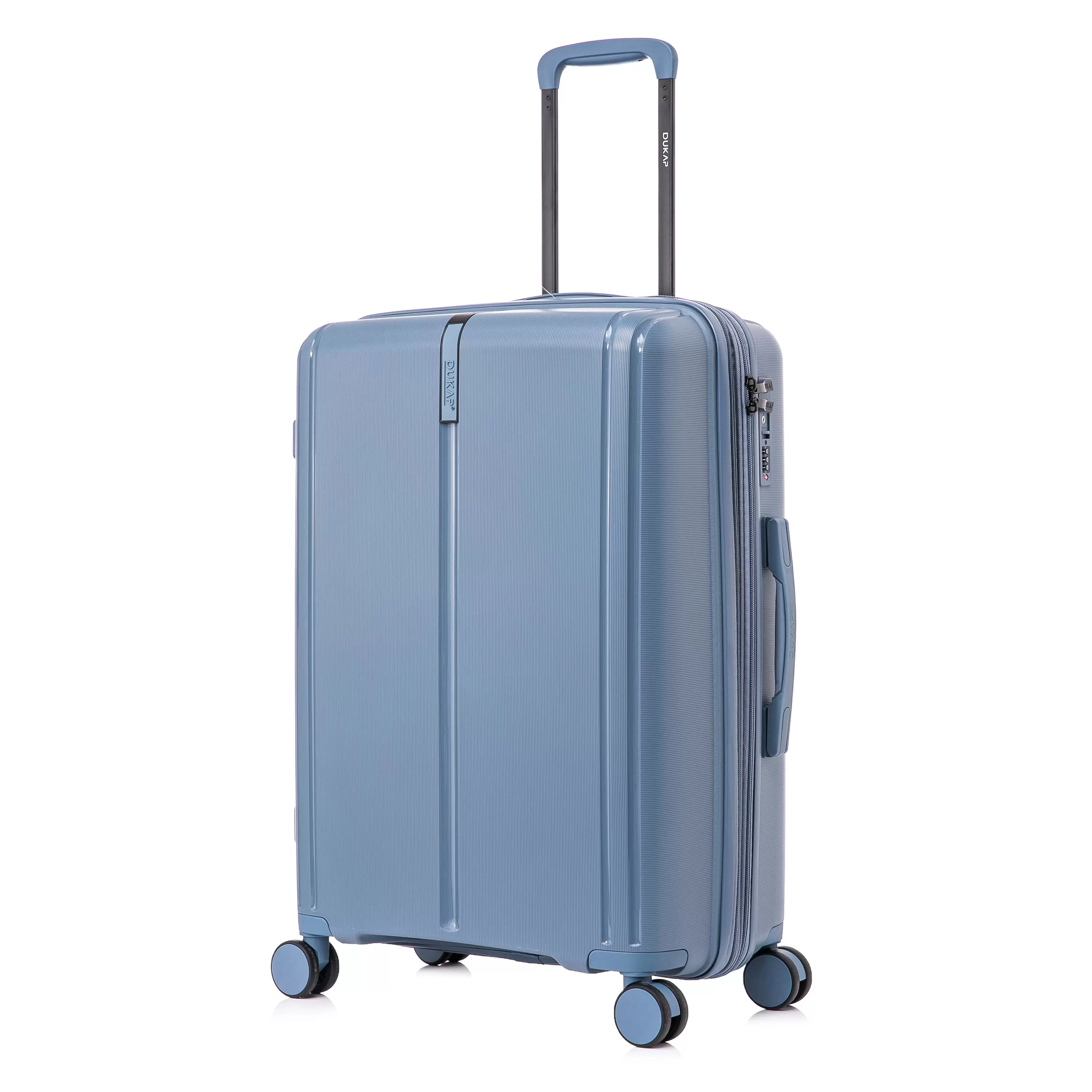 DUKAP AIRLEY 24 Lightweight Hardside Checked Luggage with Spinner Wheels. Handle and Trolley. Blue