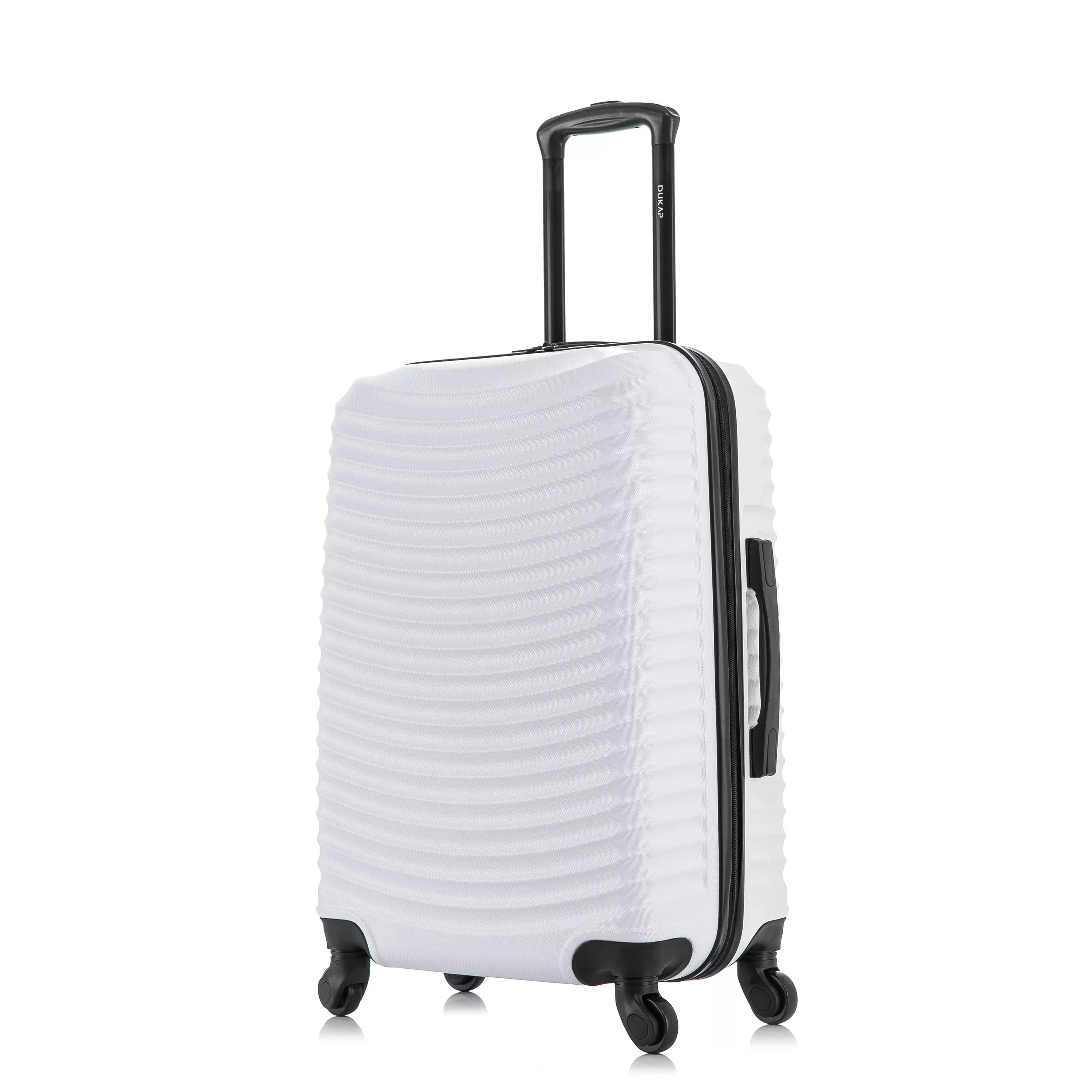 DUKAP Adly 24 Hardside Lightweight Luggage with Spinner Wheels. Handle and Trolley. White