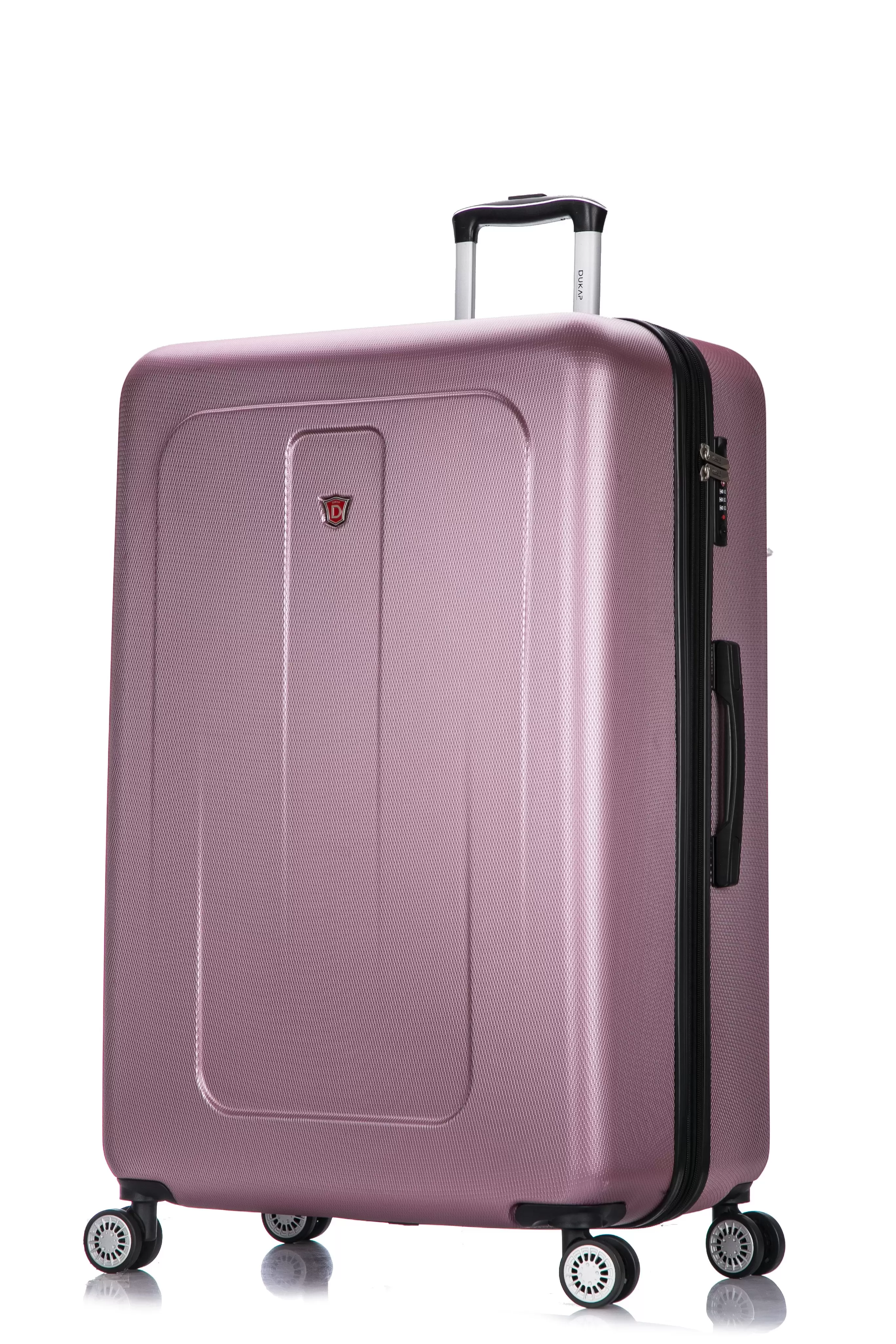 DUKAP Crypto 32 Hardside Lightweight Luggage with Spinner Wheels. Handle and Trolley. Rose Gold