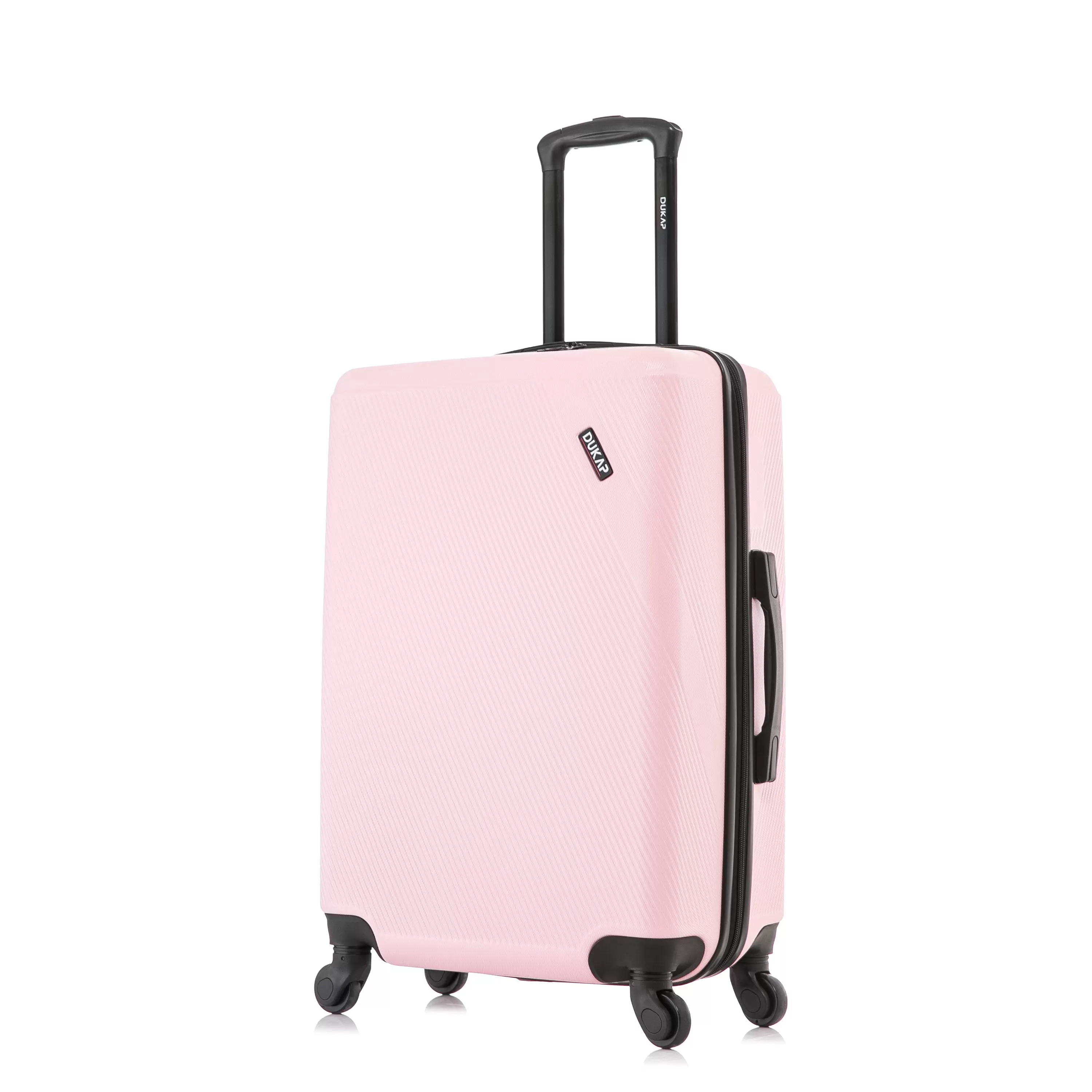 DUKAP Discovery 24 Hardside Lightweight Luggage with Spinner Wheels. Handle and Trolley. Pink