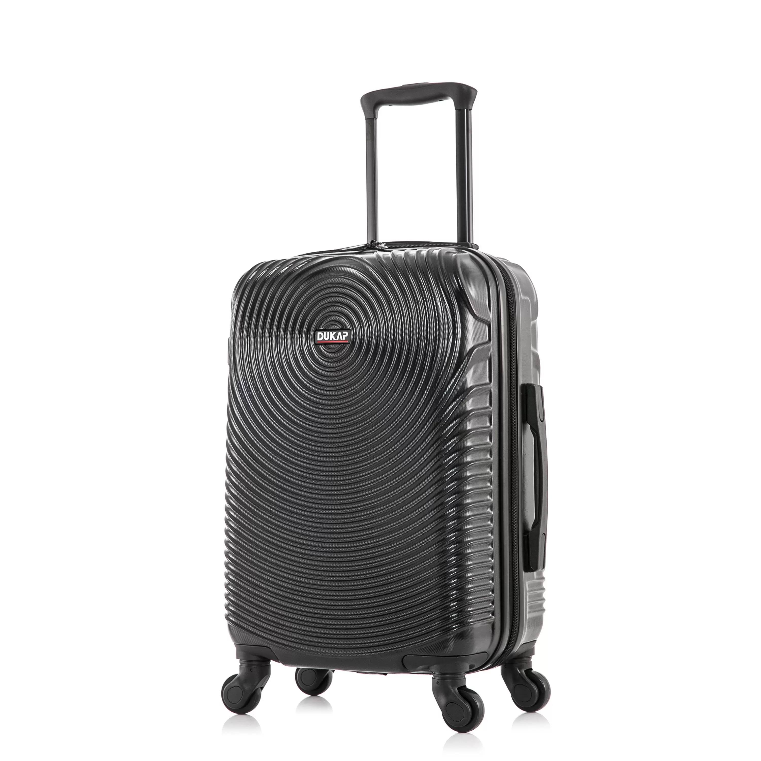 DUKAP Inception 20 Hardside Lightweight Luggage with Spinner Wheels. Handle and Trolley. Black