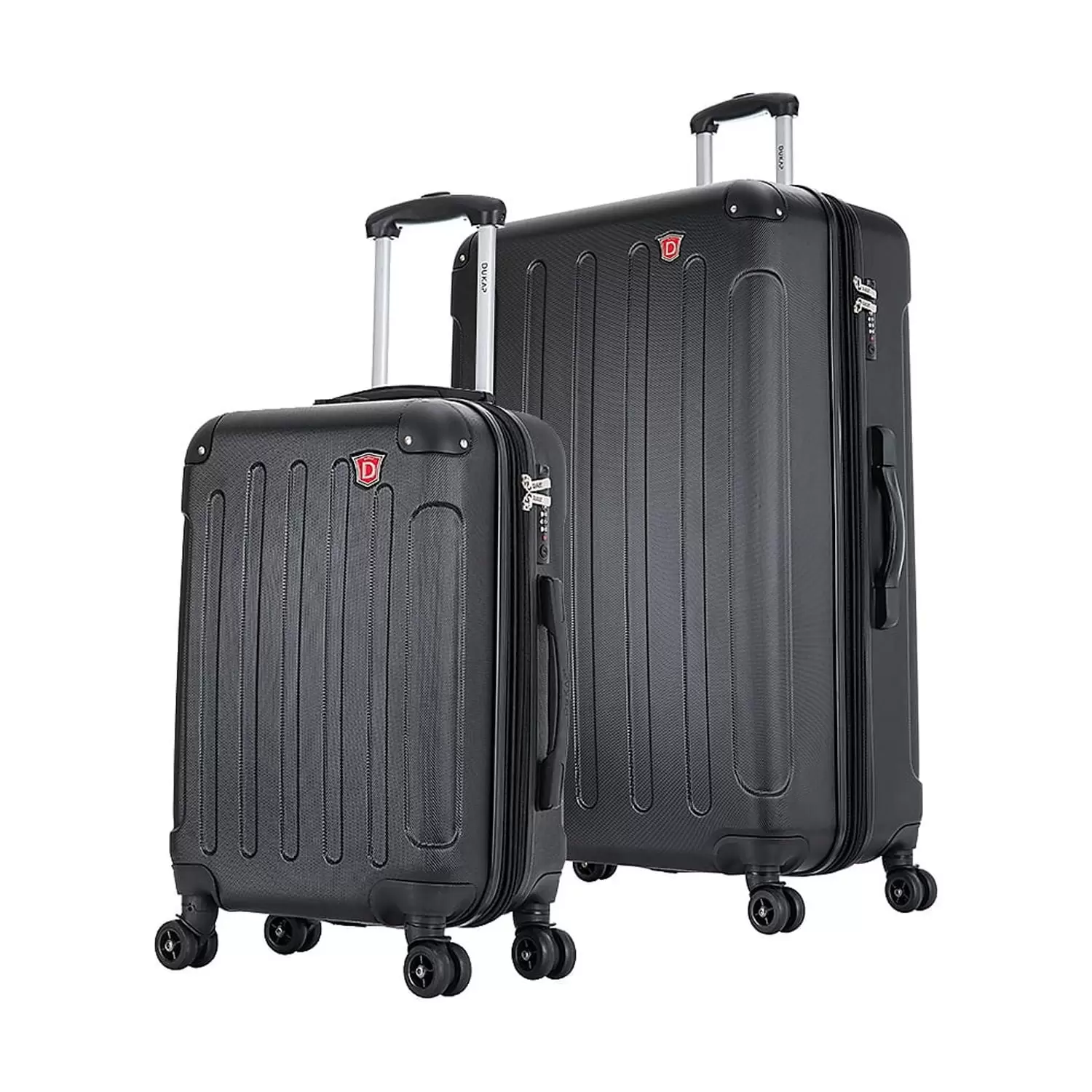 DUKAP Intely 2-Piece Plastic Luggage Set Black (DKINT0SM-BLK)