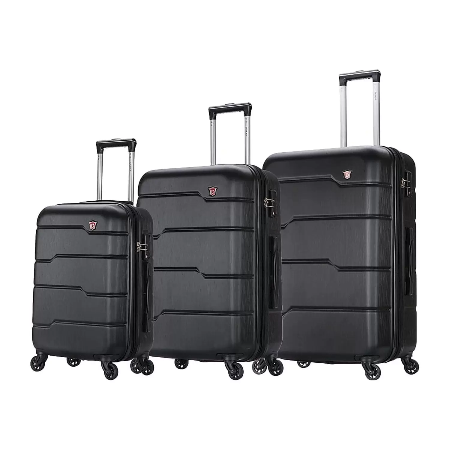 DUKAP RODEZ 3-Piece Plastic Luggage Set Black (DKRODSML-BLK)