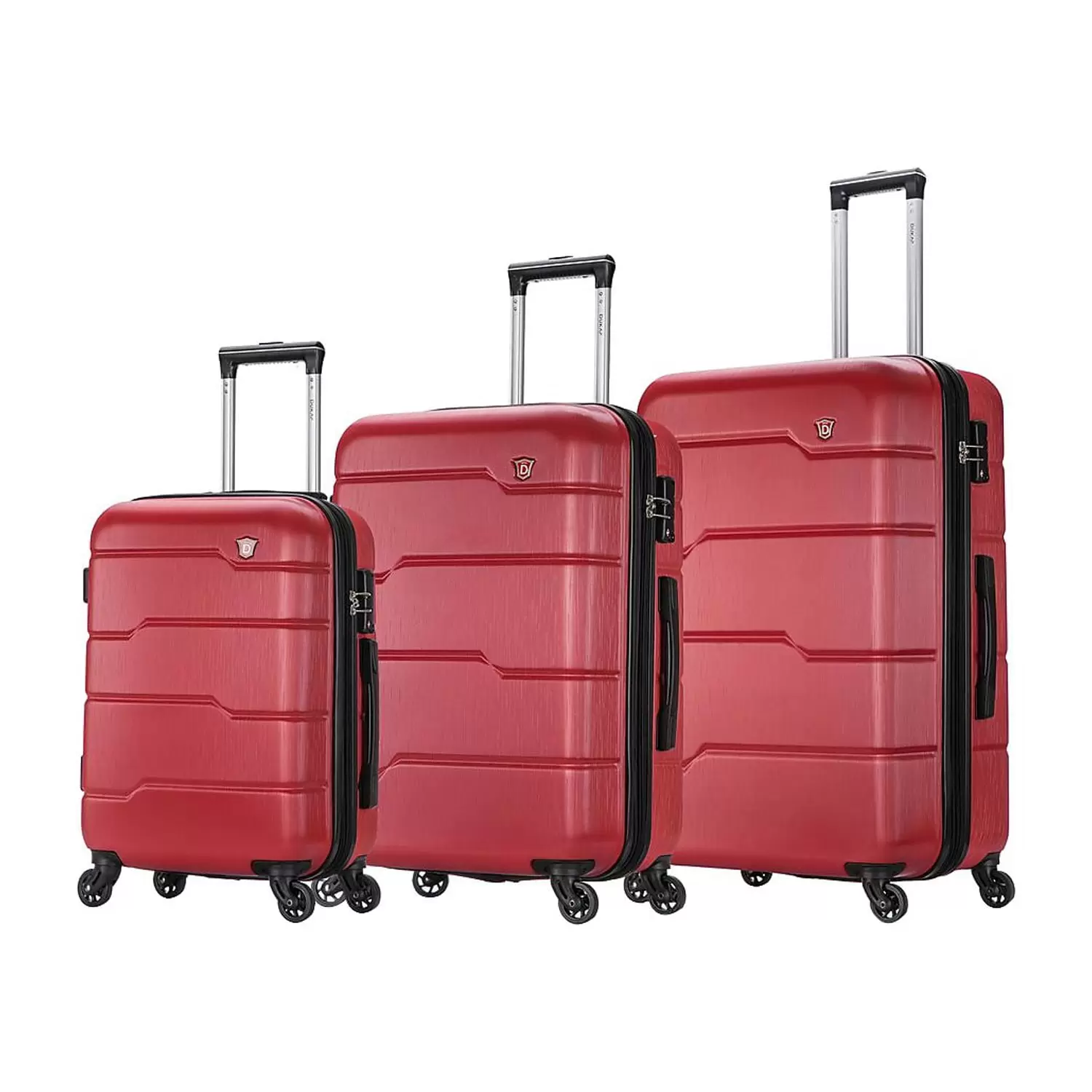 DUKAP RODEZ 3-Piece Plastic Luggage Set Red (DKRODSML-RED)