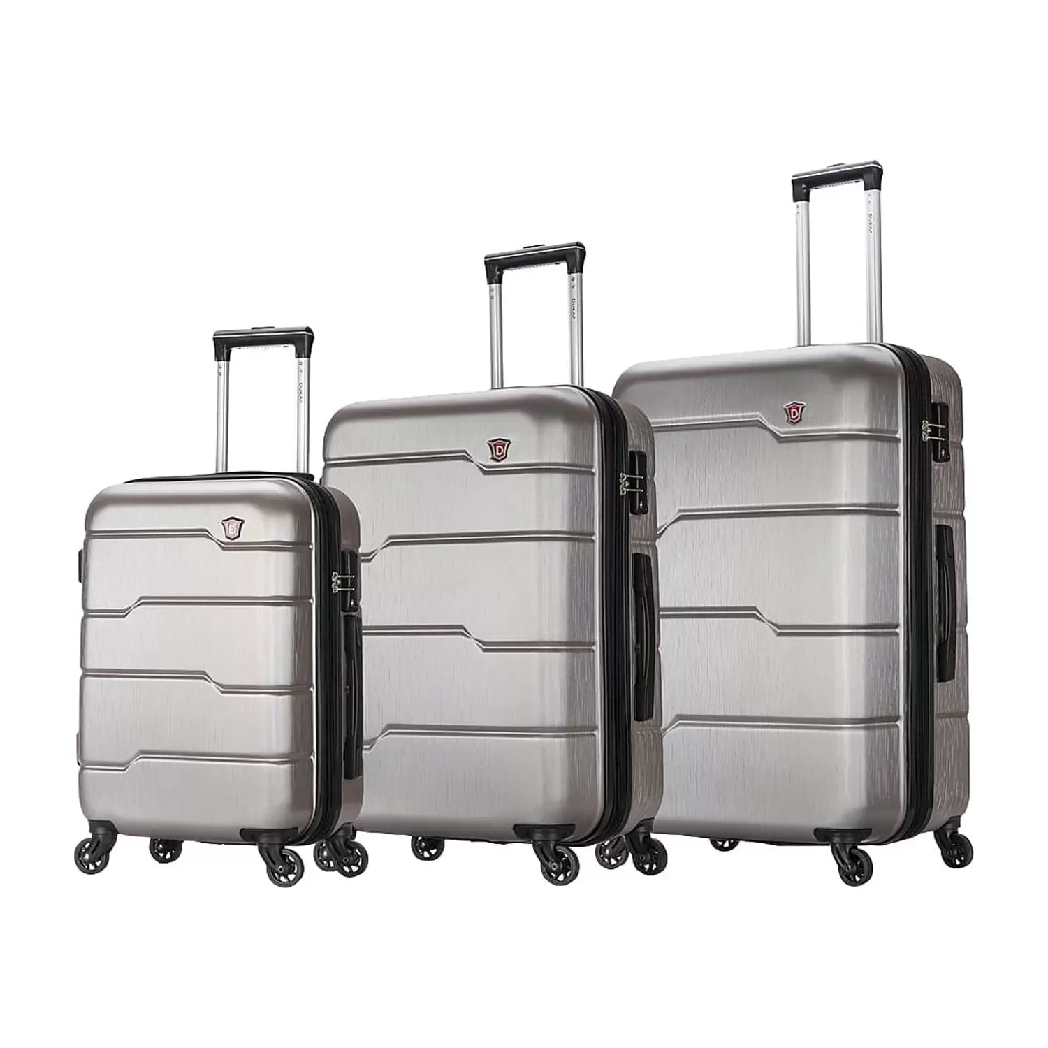 DUKAP RODEZ 3-Piece Plastic Luggage Set Silver (DKRODSML-COA)