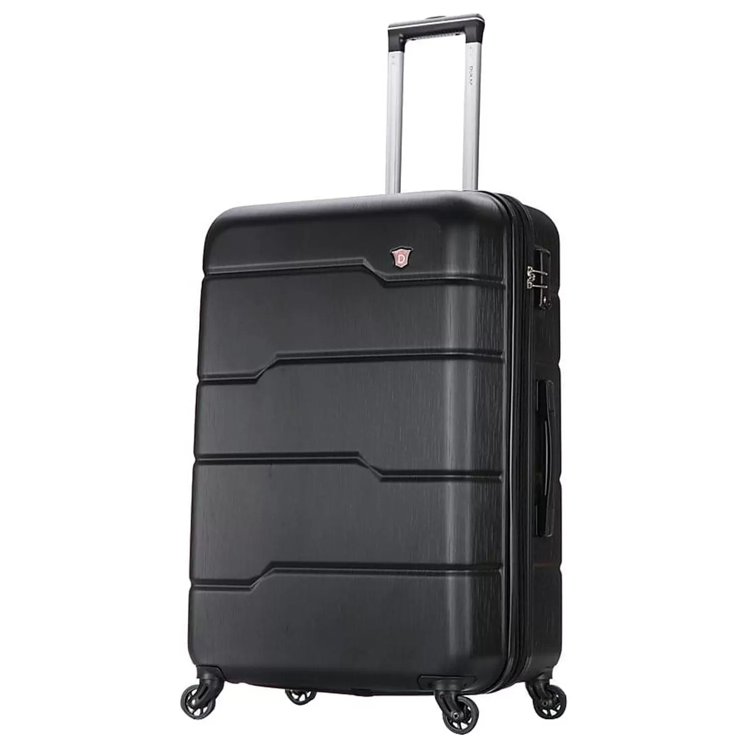 DUKAP RODEZ Plastic 4-Wheel Spinner Luggage Black (DKROD00L-BLK)