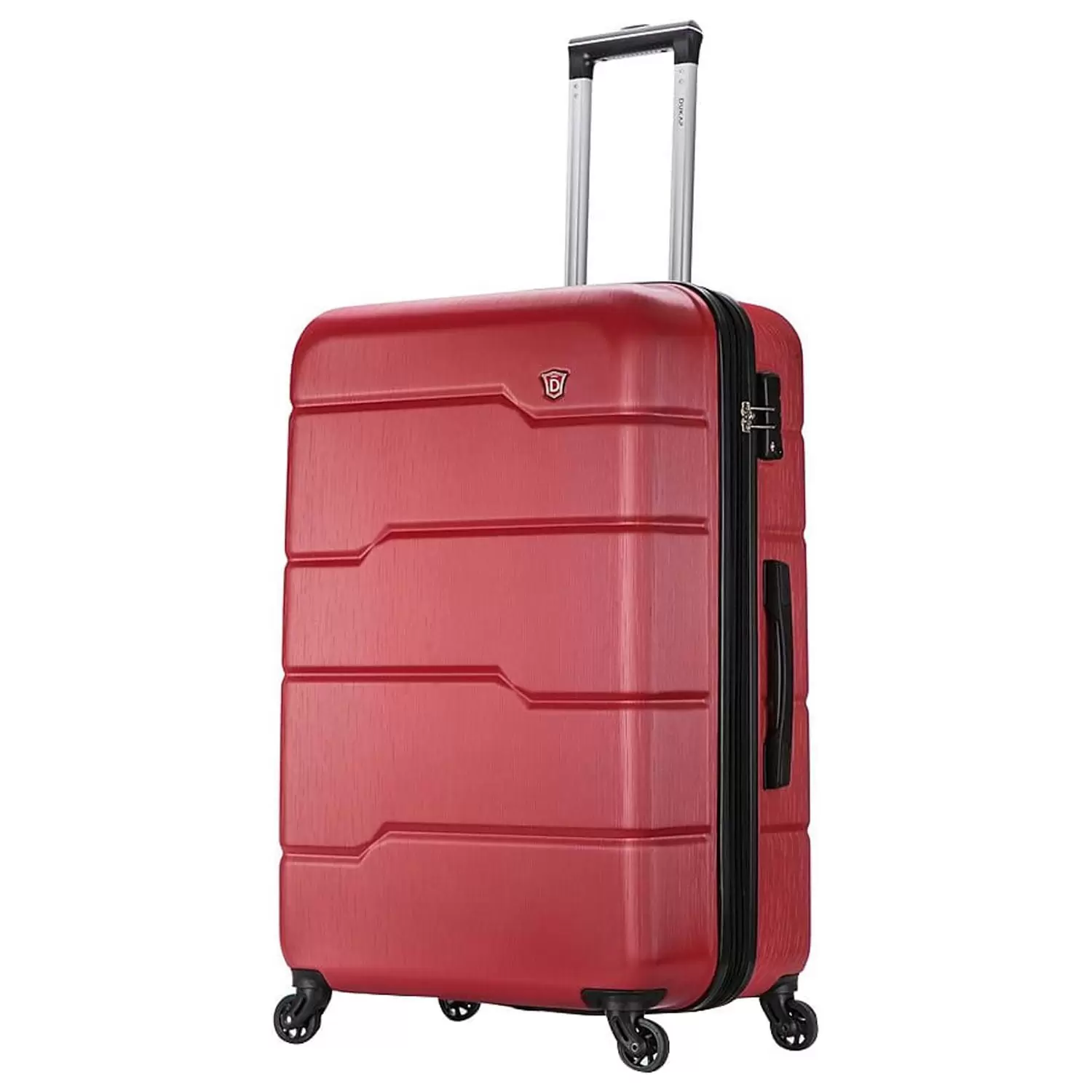 DUKAP RODEZ Plastic 4-Wheel Spinner Luggage Red (DKROD00L-RED)