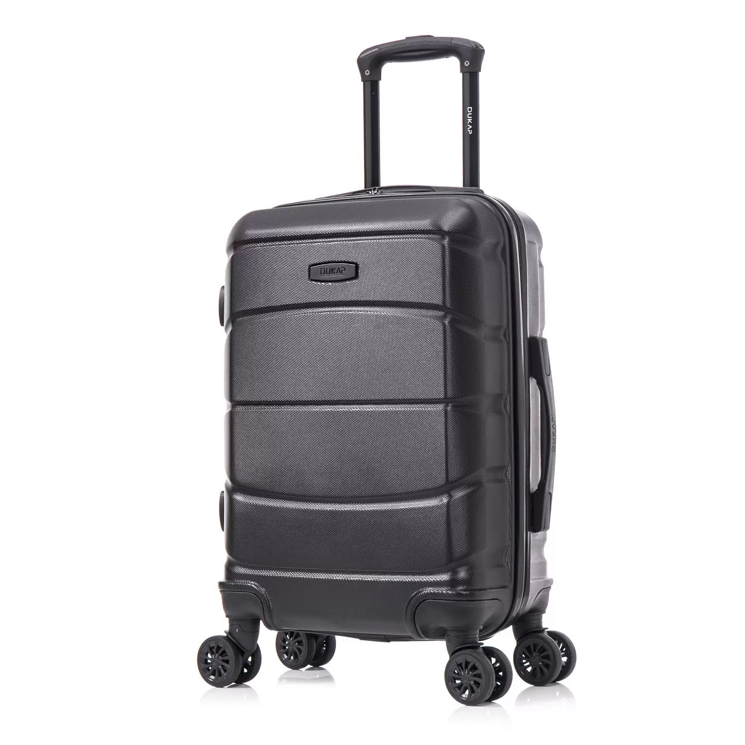 DUKAP SENSE 20 Hardside Lightweight Carry On Luggage with Spinner Wheels. Handle and Trolley. Black