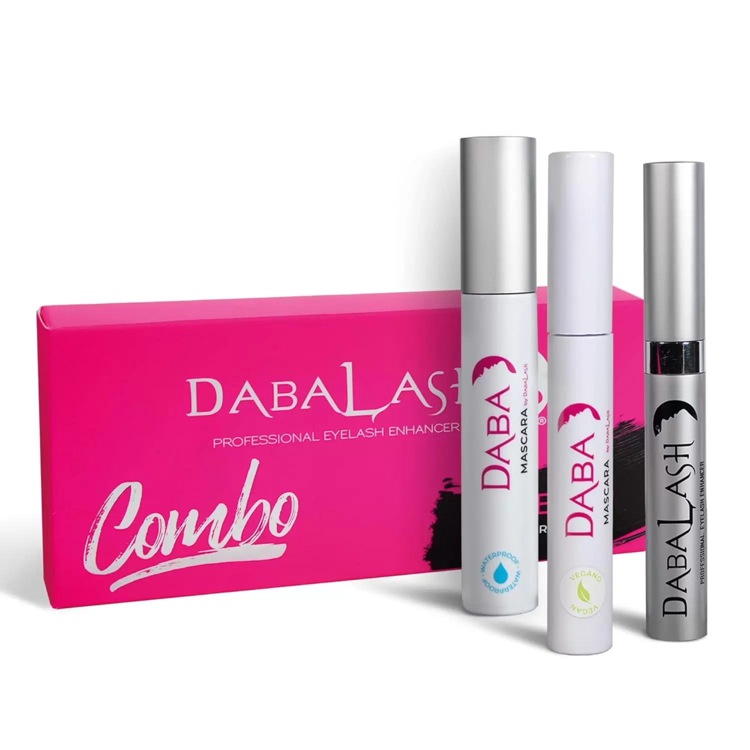 Dabalash Trio Pack | Dabalash Eyelash Serum 5.3ml. Waterproof Mascara 13ml. Gentle Vegan Mascara 8.8ml