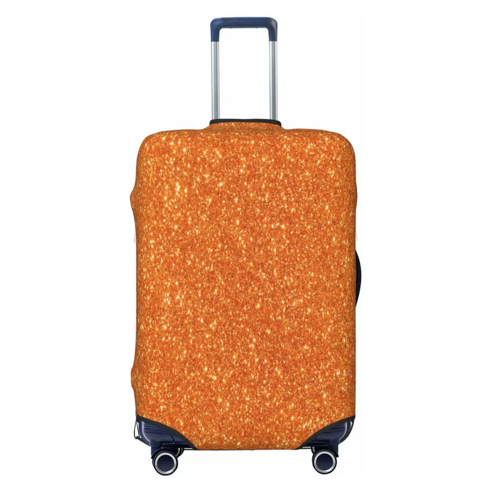 Daiia Orange Glitter Washable Suitcase Cover Suitcase Protector Anti-Scratch Suitcase Cover Fits 18-32 Inch Luggage - Small