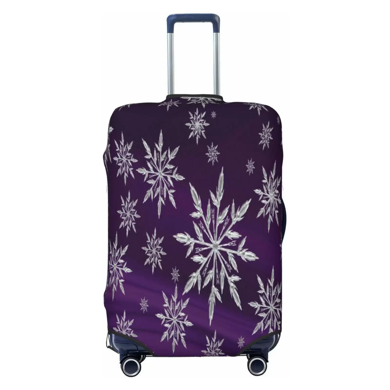 Daiia Snowflake Gradient Purple Washable Suitcase Cover Suitcase Protector Anti-Scratch Suitcase Cover Fits 18-32 Inch Luggage - Small