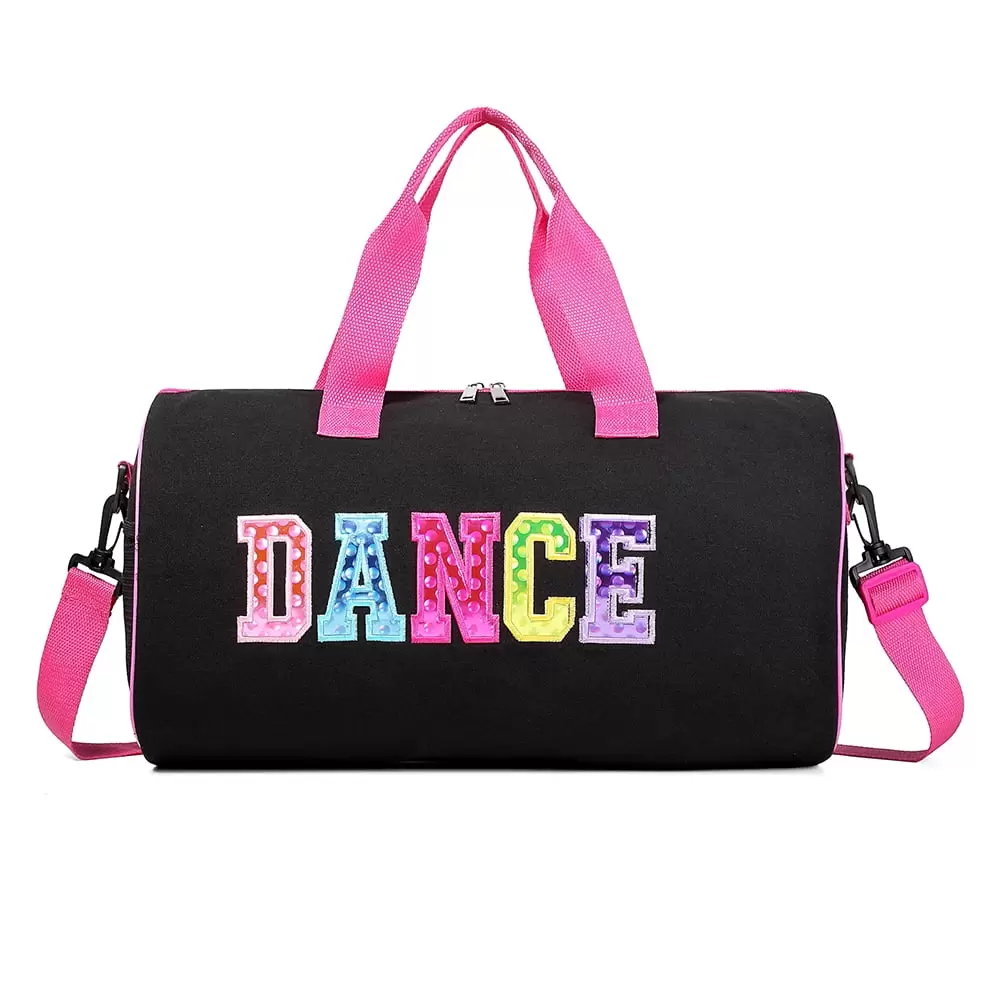 Dance Bag for Girls. Ballet Bag with Adjustable Straps. Large Compartment. Mesh Pocket 17x9x9(Rose)