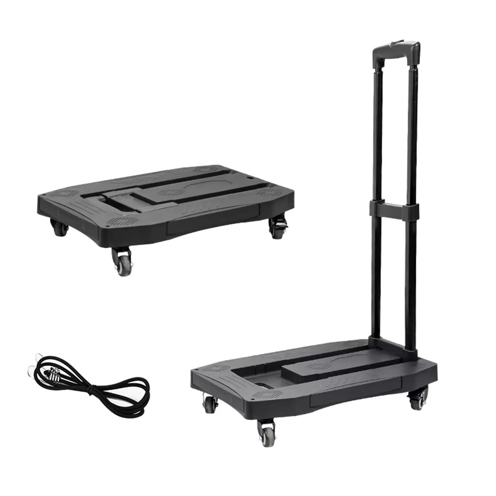 Dcenta Folding Hand Truck Utility Cart. Heavy Duty Luggage Cart with 5 Wheels for Easy Moving. Travel. and Shopping