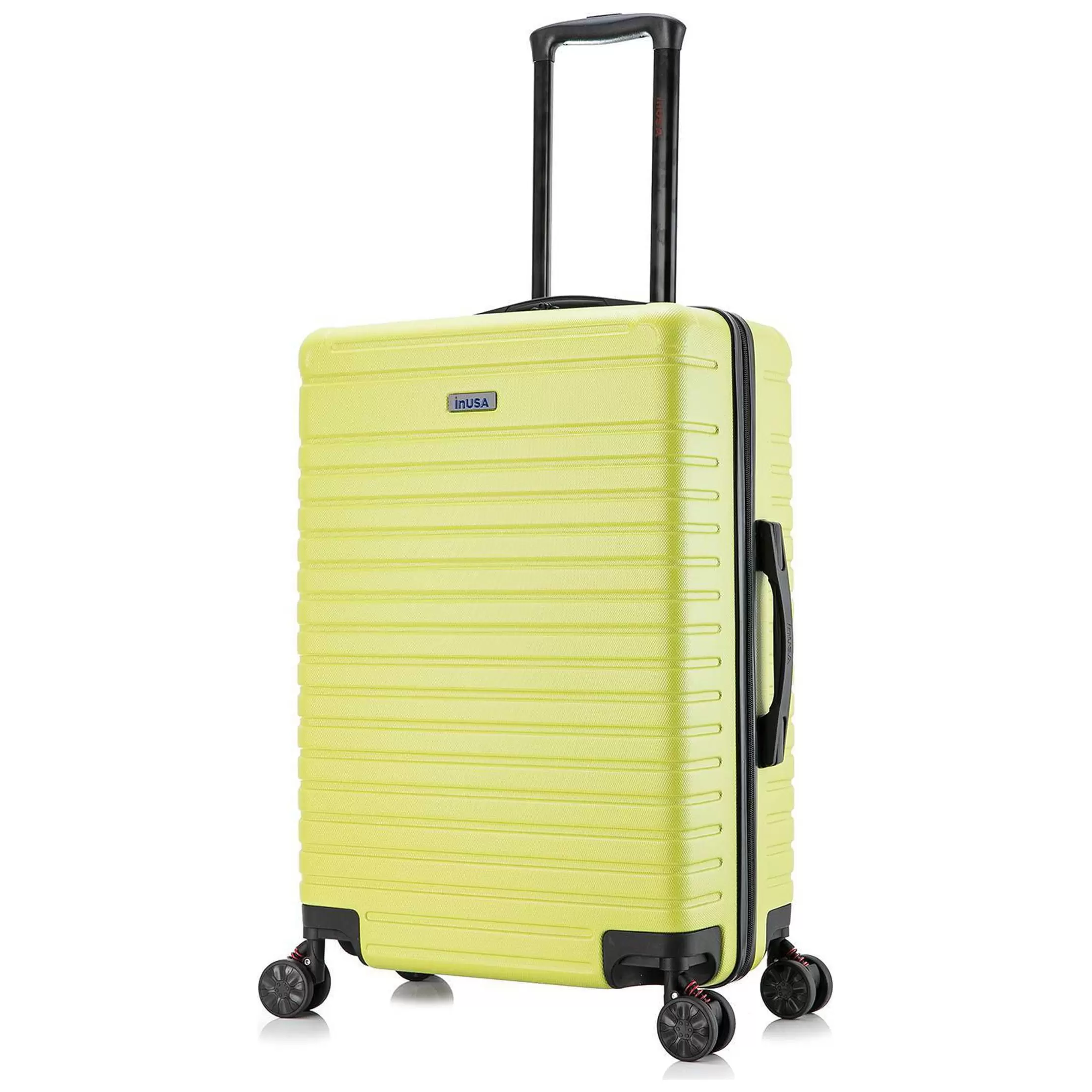 Deep Lightweight Hardside Medium Checked Spinner Suitcase - Green