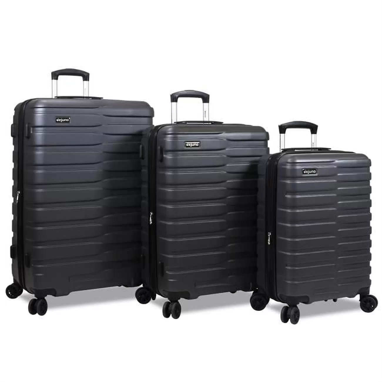 Dejuno Cortex Lightweight 3-Piece Hardside Spinner Luggage Set - Black