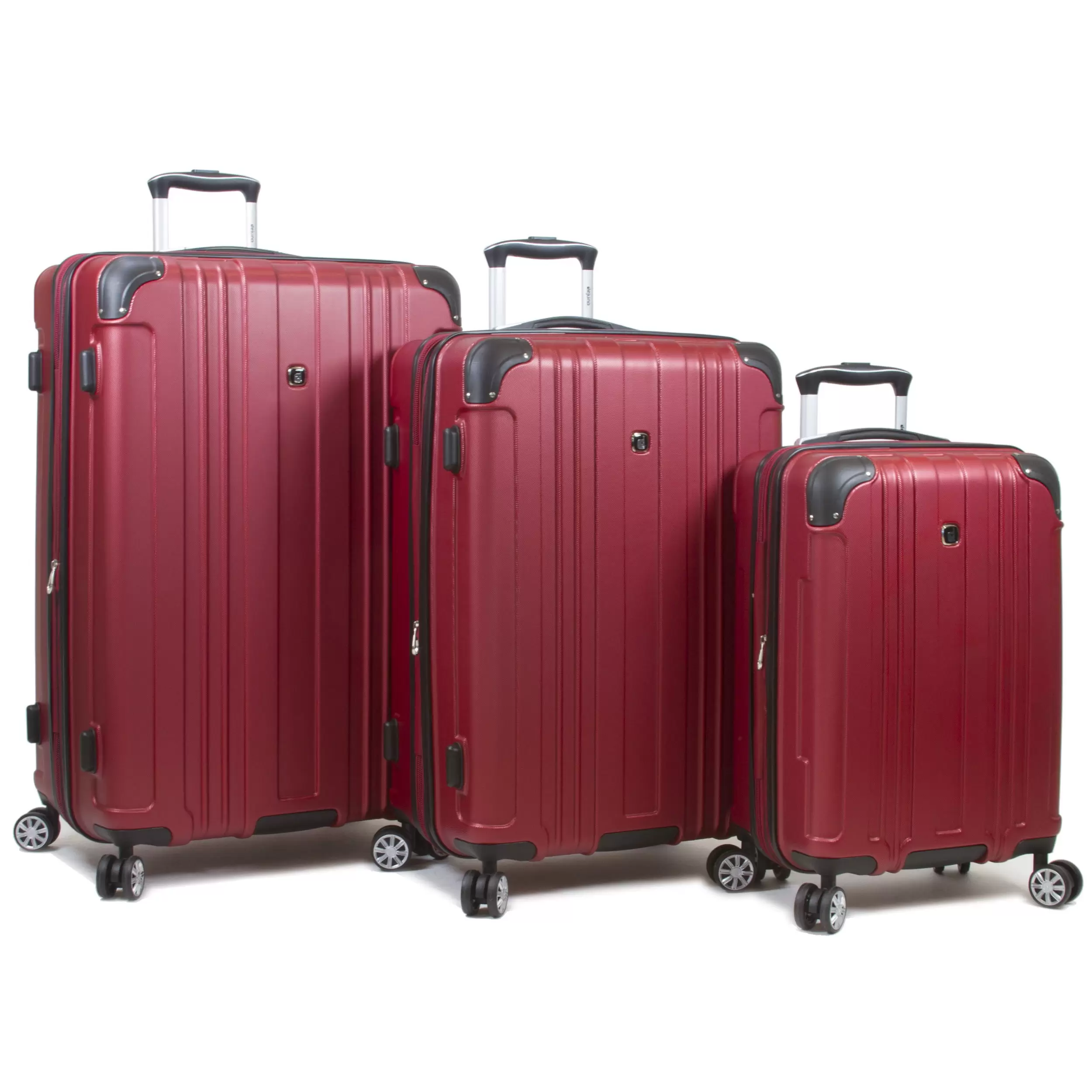 Dejuno Kingsley 3-Piece Hardside Spinner Luggage Set With TSA Lock - Burgundy