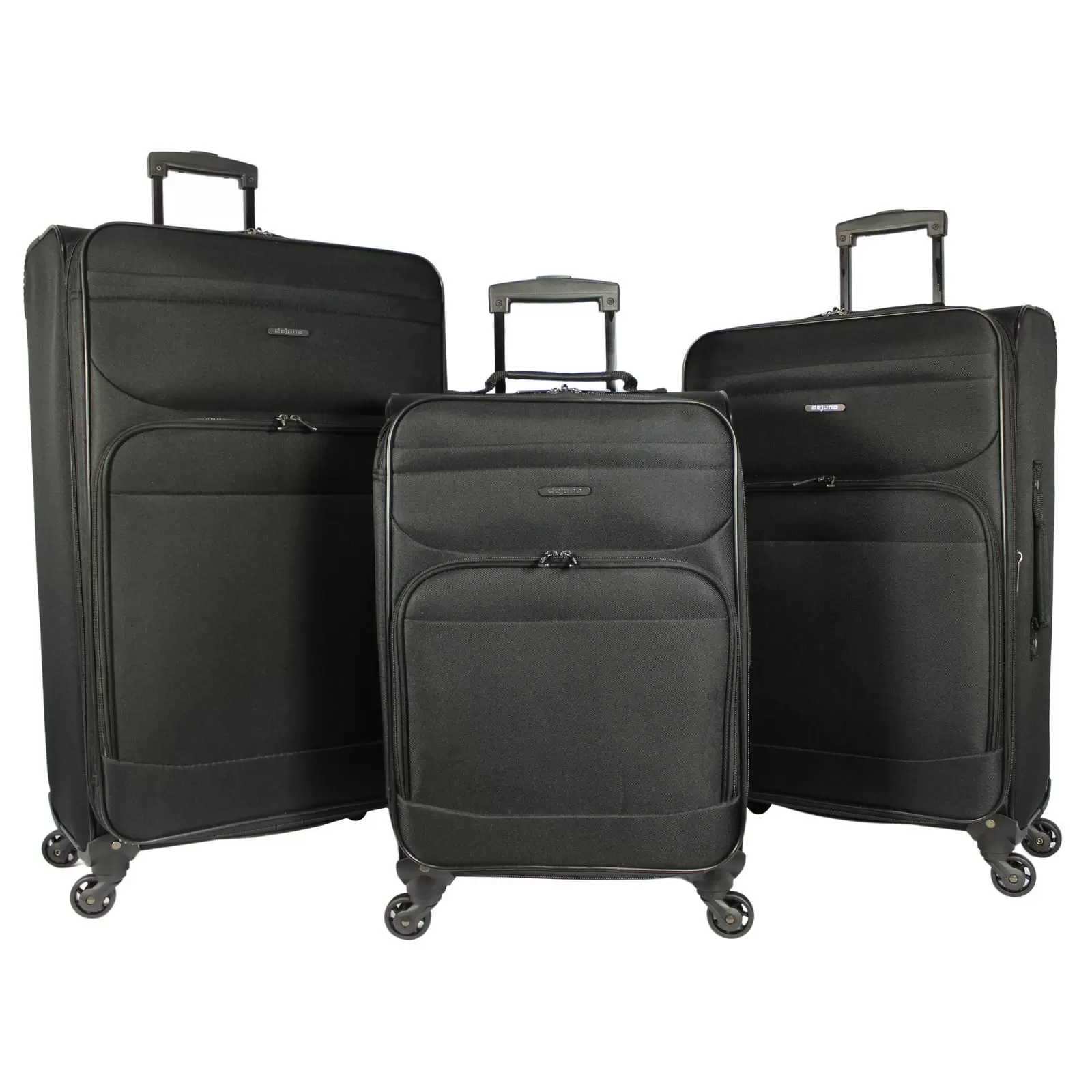 Dejuno Lisbon 3-Piece Lightweight Expandable Spinner Luggage Set - Black