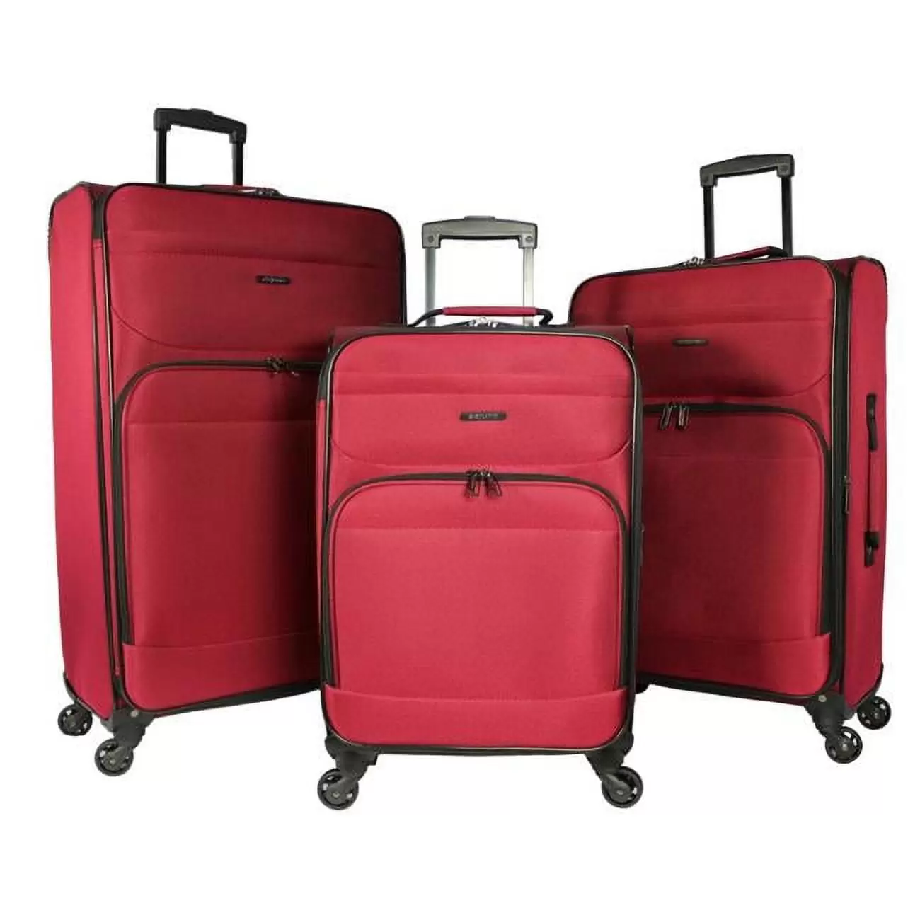 Dejuno Lisbon 3-Piece Lightweight Expandable Spinner Luggage Set - Burgundy