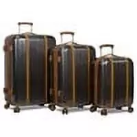 Dejuno Monroe New Generation 3-Piece Hardside Spinner TSA Lock Luggage Set - Black